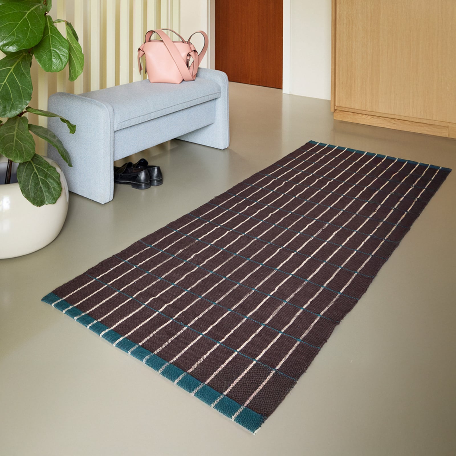 Tappeto da corridoio Cottage marrone, lunghezza 200 cm - Hübsch