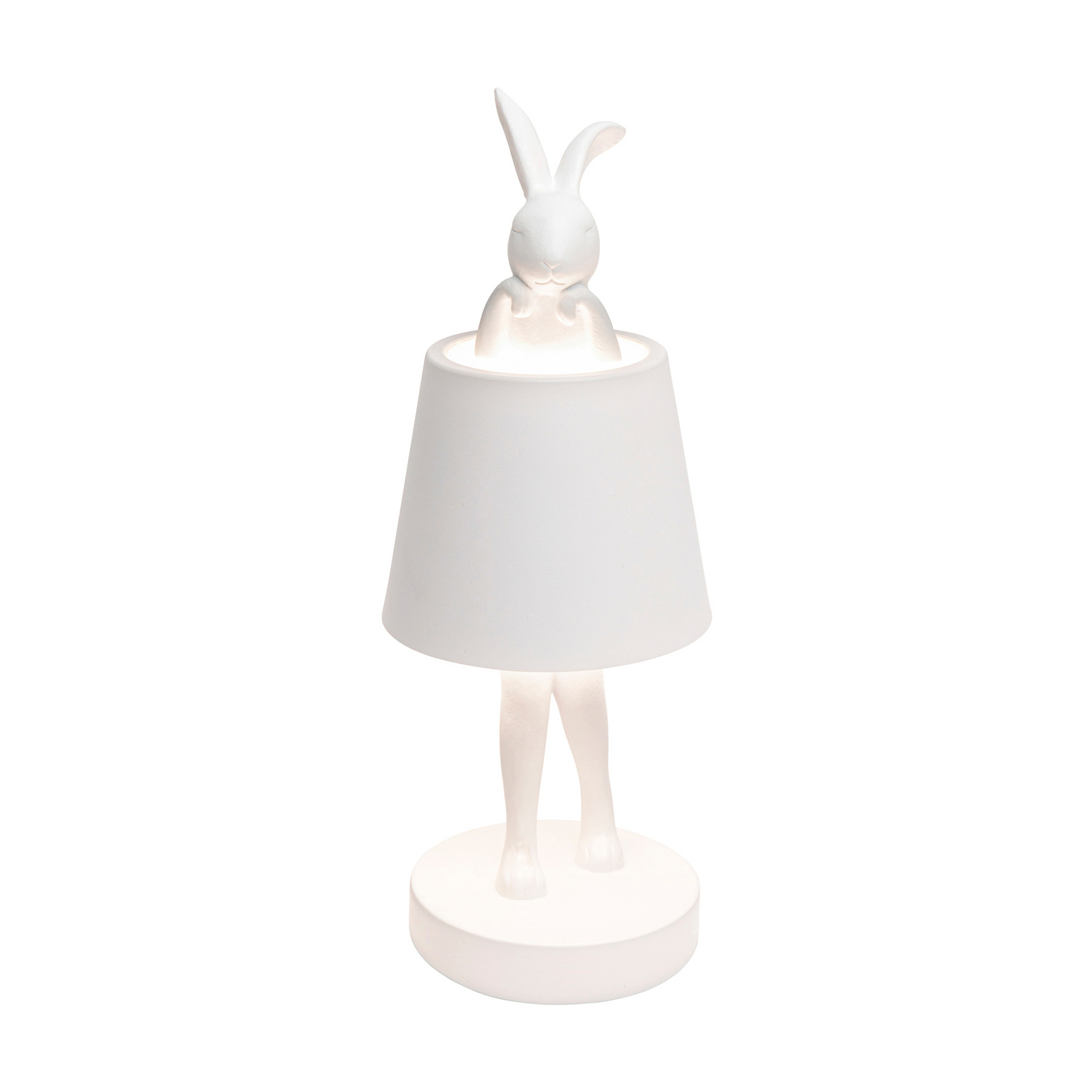 Kare LED-batteridrevet bordlampe Animal Rabbit, hvit, IP44, 29 cm