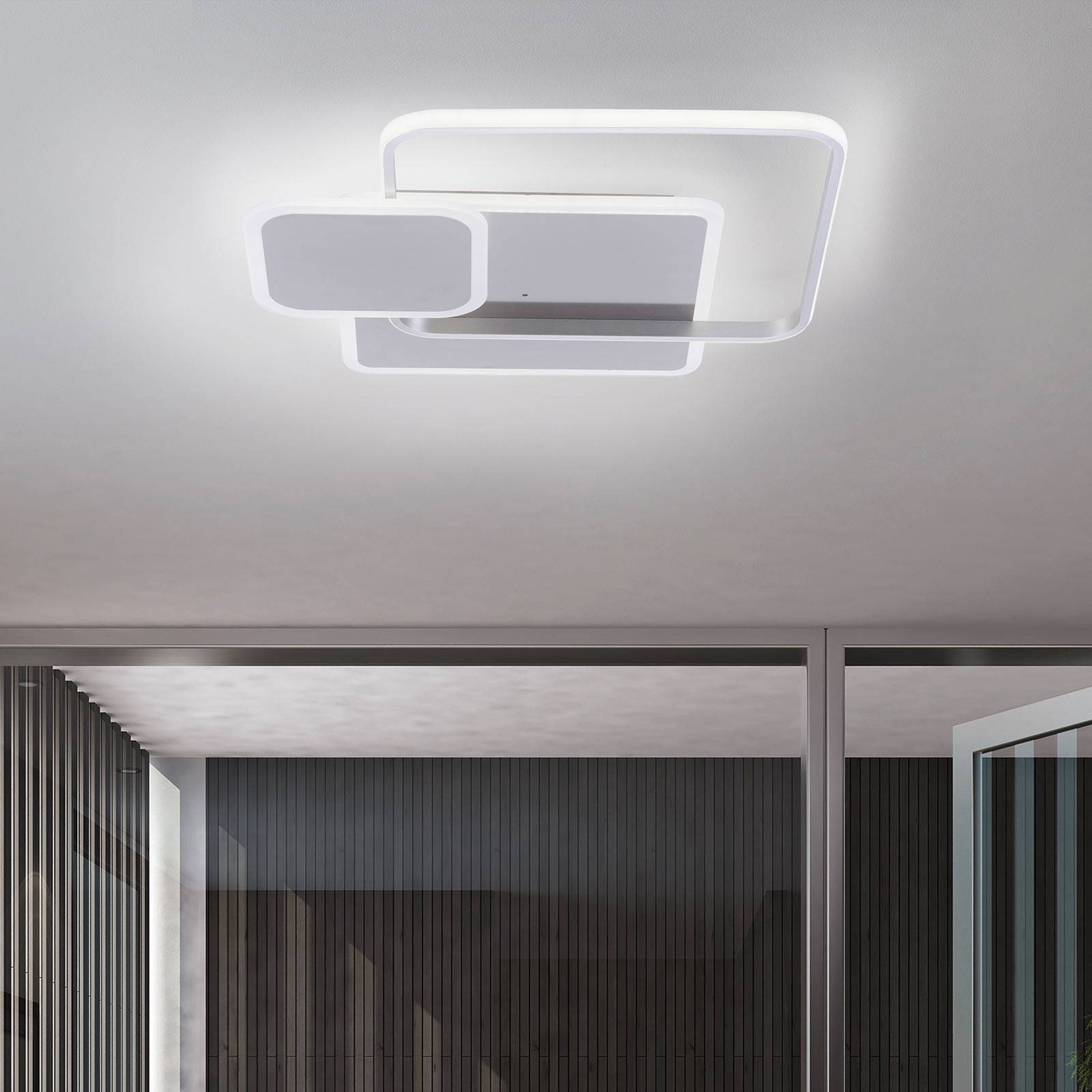 Paul Neuhaus LED stropní světlo Emilio dálkový ovladač hranaté