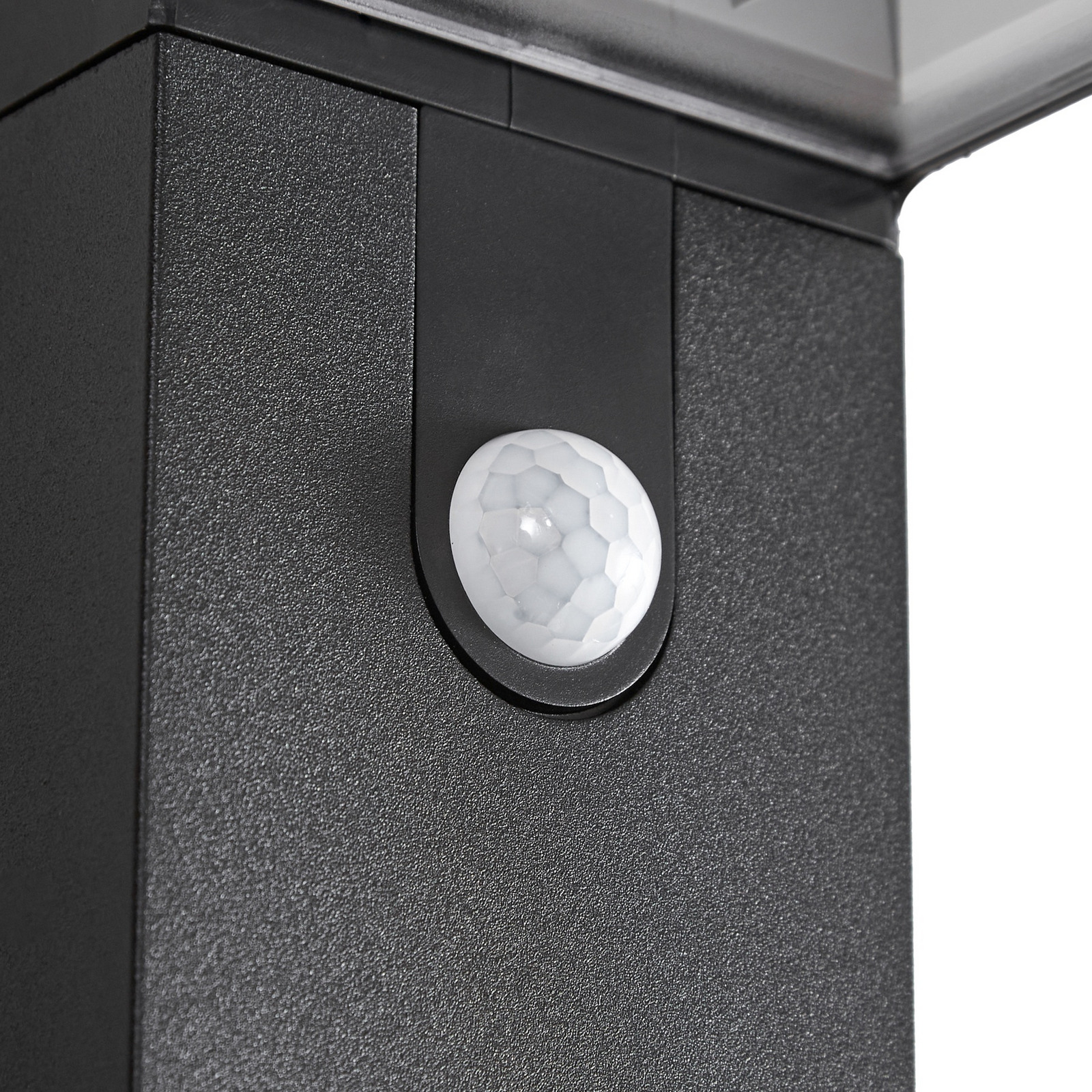 Prios LED-päikesepaneeliga seinavalgusti Aurino, must, andur, IP44