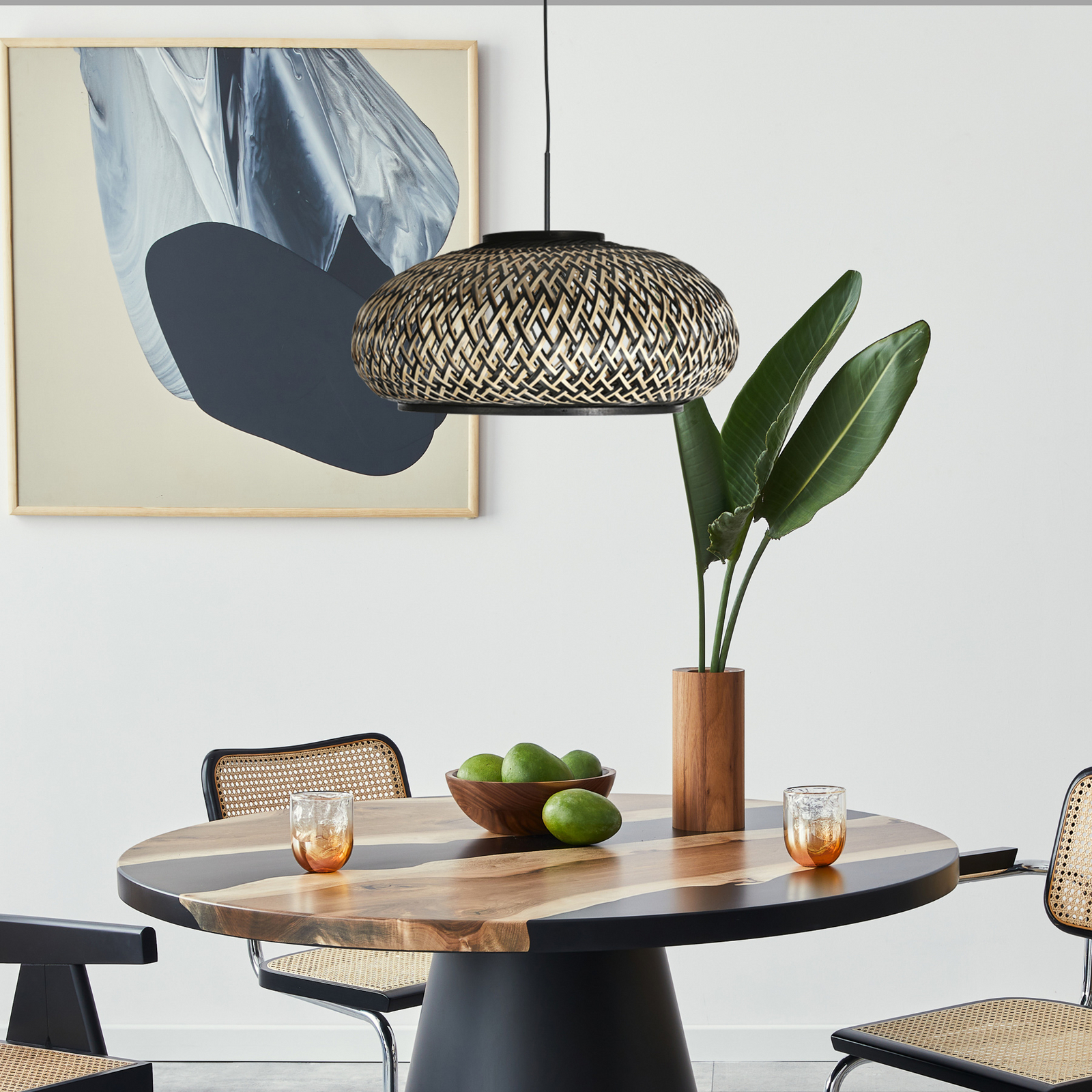 Sparkled Light 4476ZW lógó lámpa, fonott bambusz, Ø 50 cm