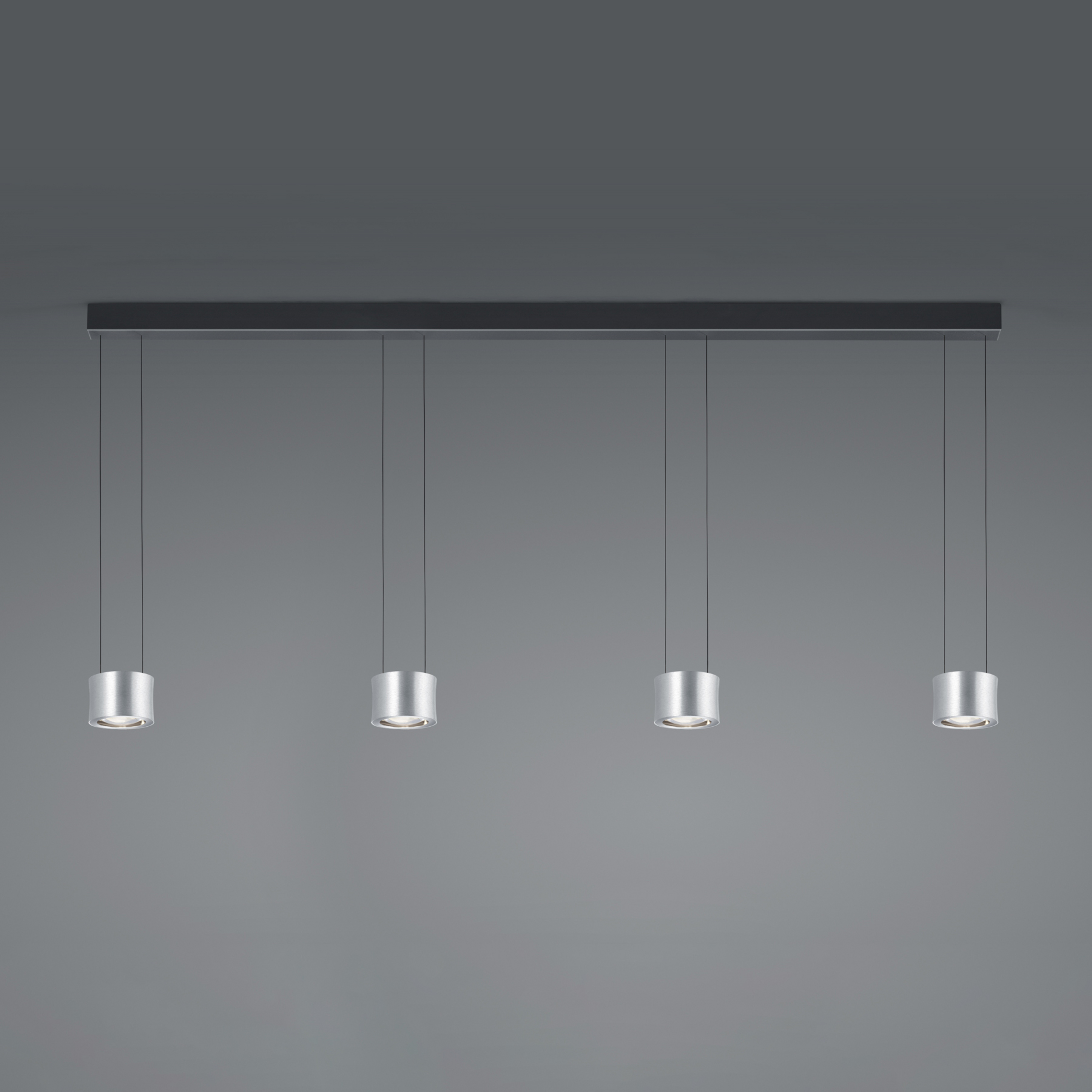 BANKAMP Impulse Flex LED-Hängeleuchte 4fl. nickel