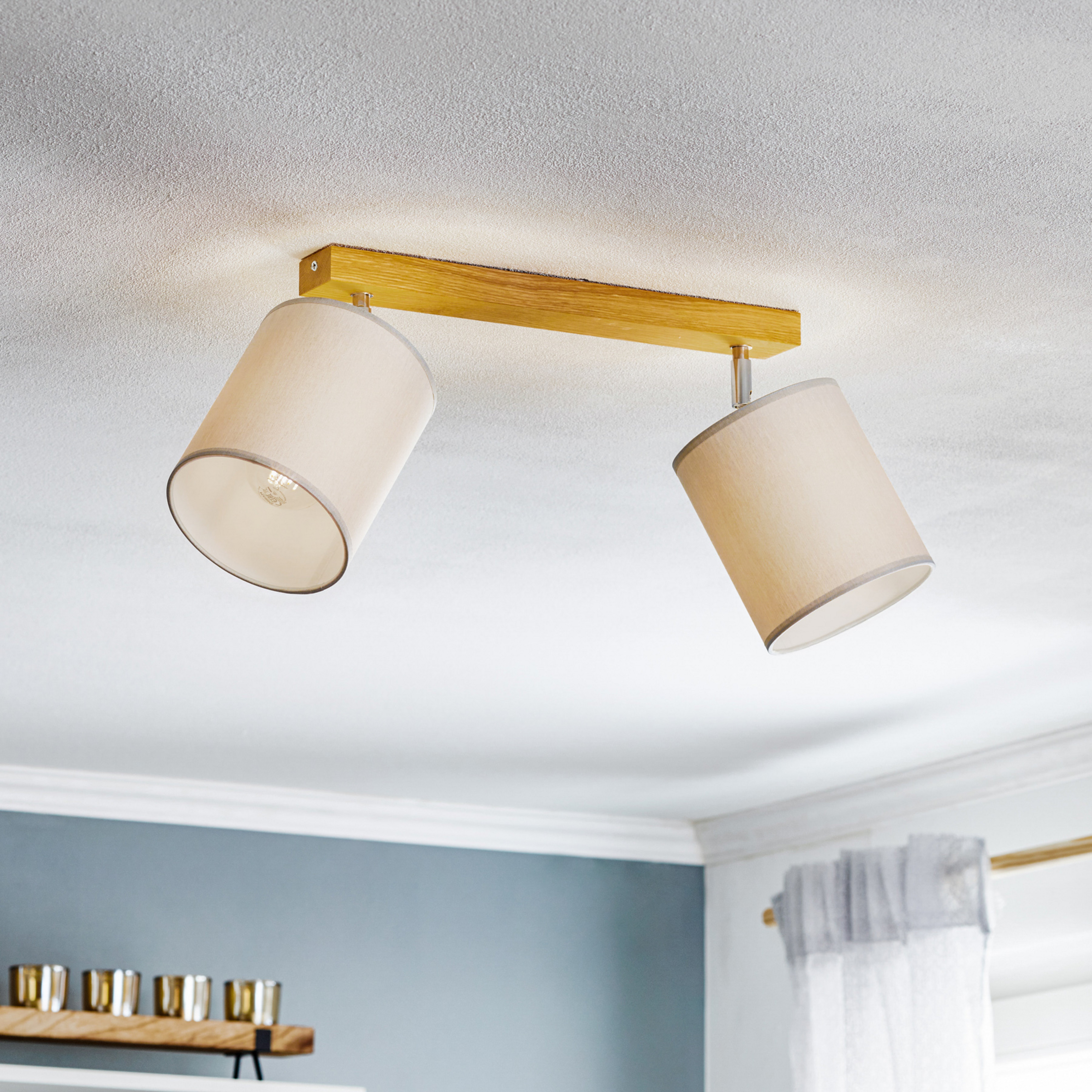 Downlight Corralee, grå, 2 lyskilder