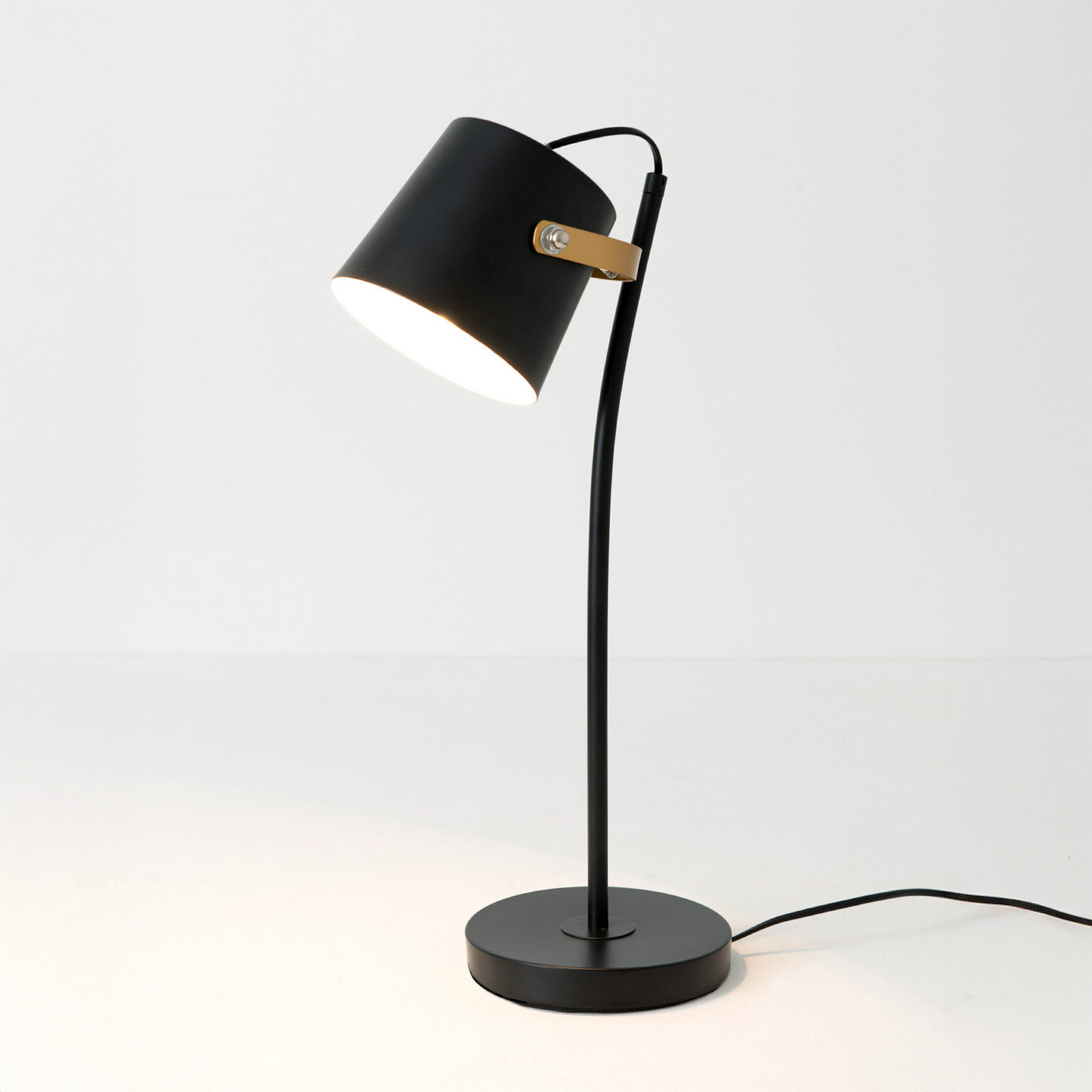 Holländer Lampa de masă ESPERTO negru înălțime 53 cm metal E27 - Camera de zi / sufragerie - negru mat-auriu