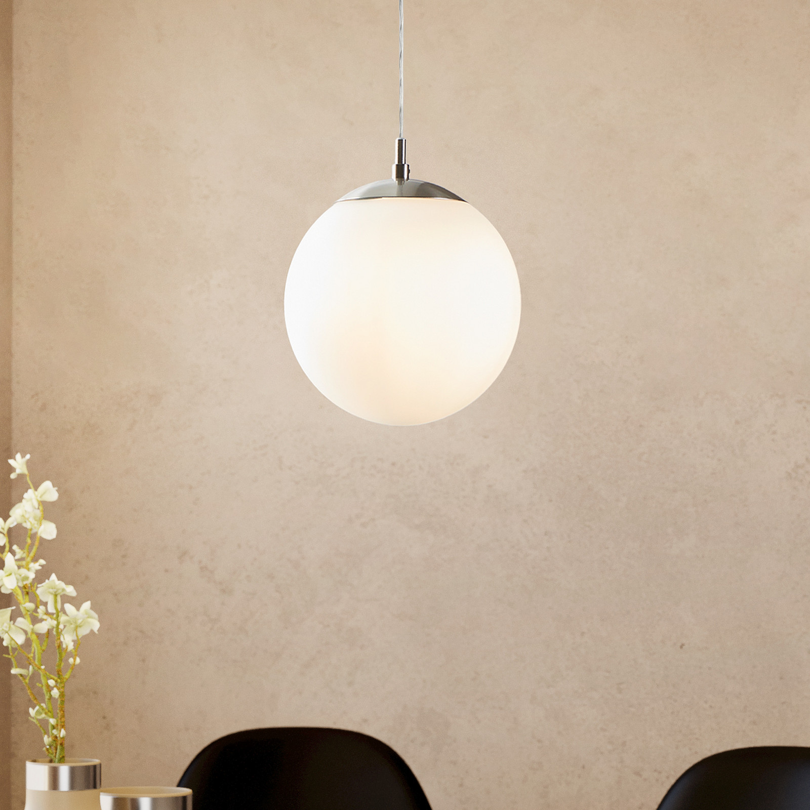 EGLO Rondo lampă suspendată 20 cm - Camera de zi / sufragerie - Modern - alb nichel mat - Sticlă