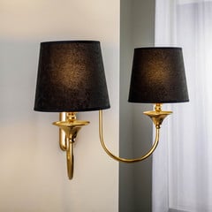 Applique Baranio con paralumi in tessuto, 2 luci