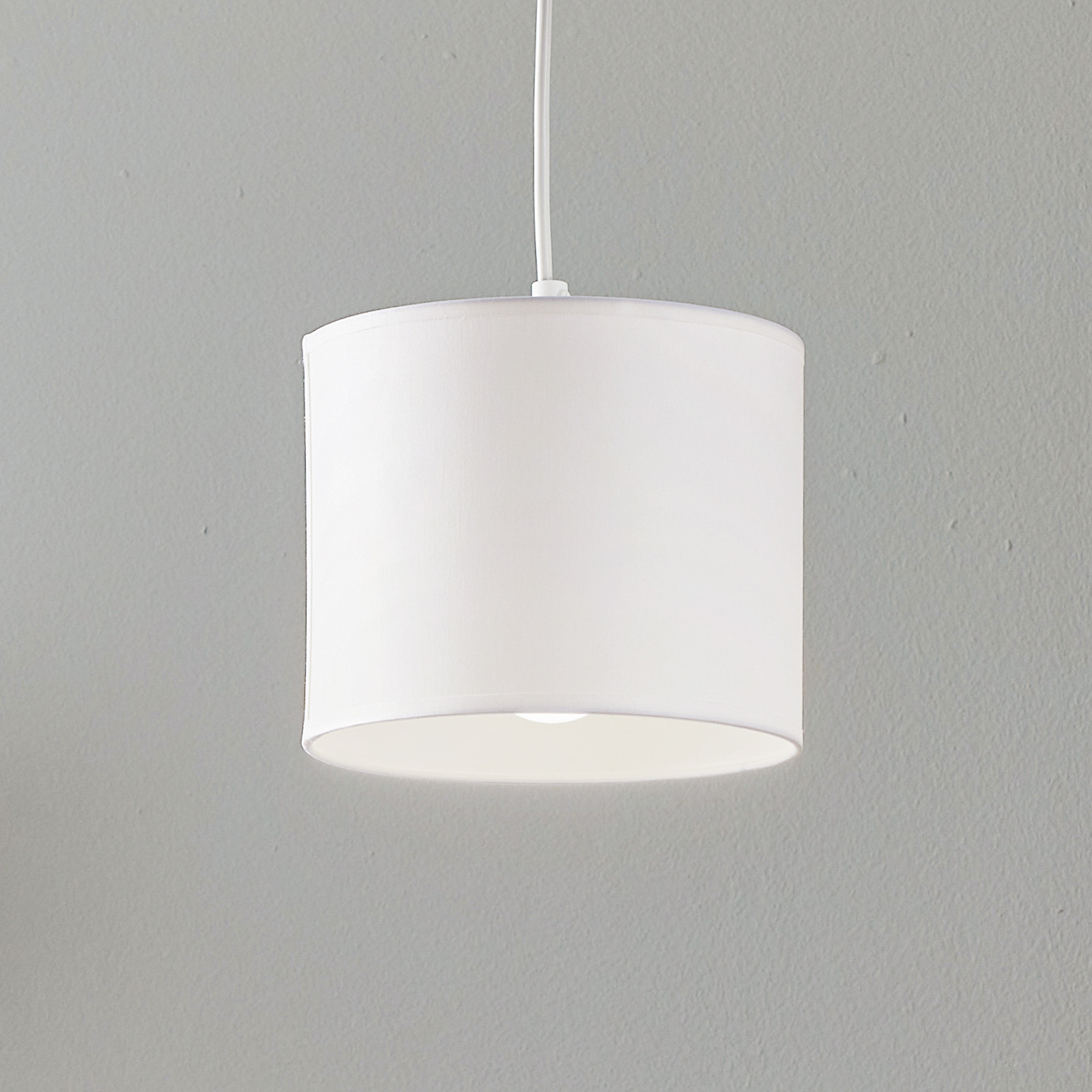 Suspension Soho cylindrique 1 lampe Ø18 cm blanche