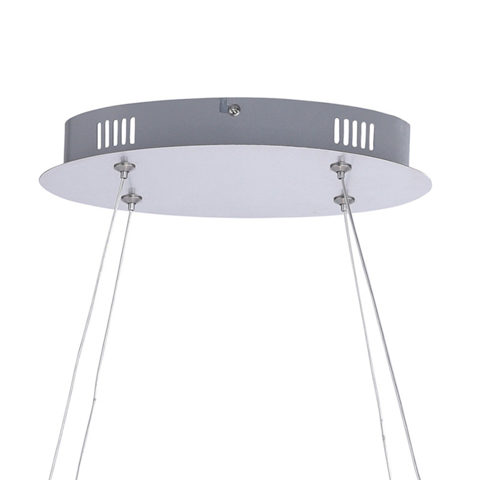 Suspension LED Melinda, 38 W, dimmable, gris acier