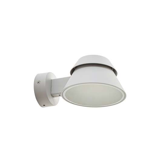 Moena LED-utomhusvägglampa, IP44, aluminium, glas, ljusgrå – Lucande