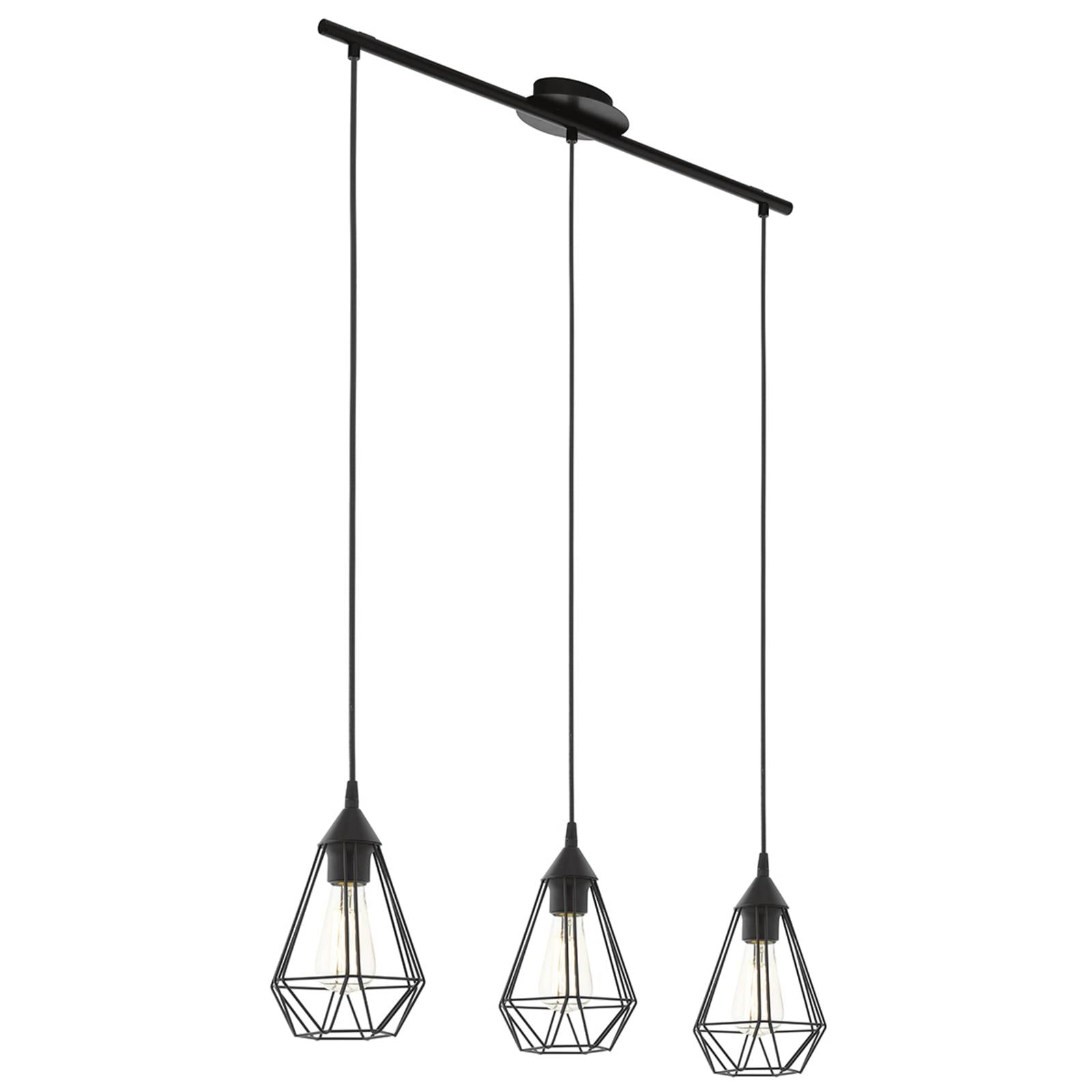 94189 Pendelleuchte tarbes Vintage E27 3X40W Stahl schwarz L79cm B175cm H110cm dimmbar - Eglo