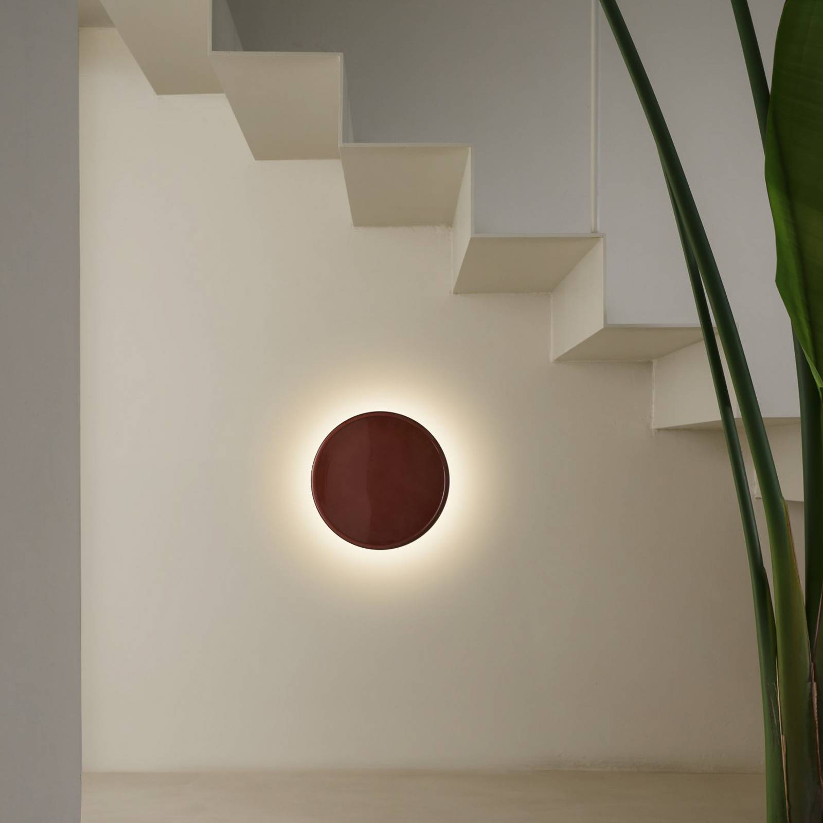 Kinkiet LED MARSET Caramel, brązowy, Ø 38 cm, TRIAC, szkło