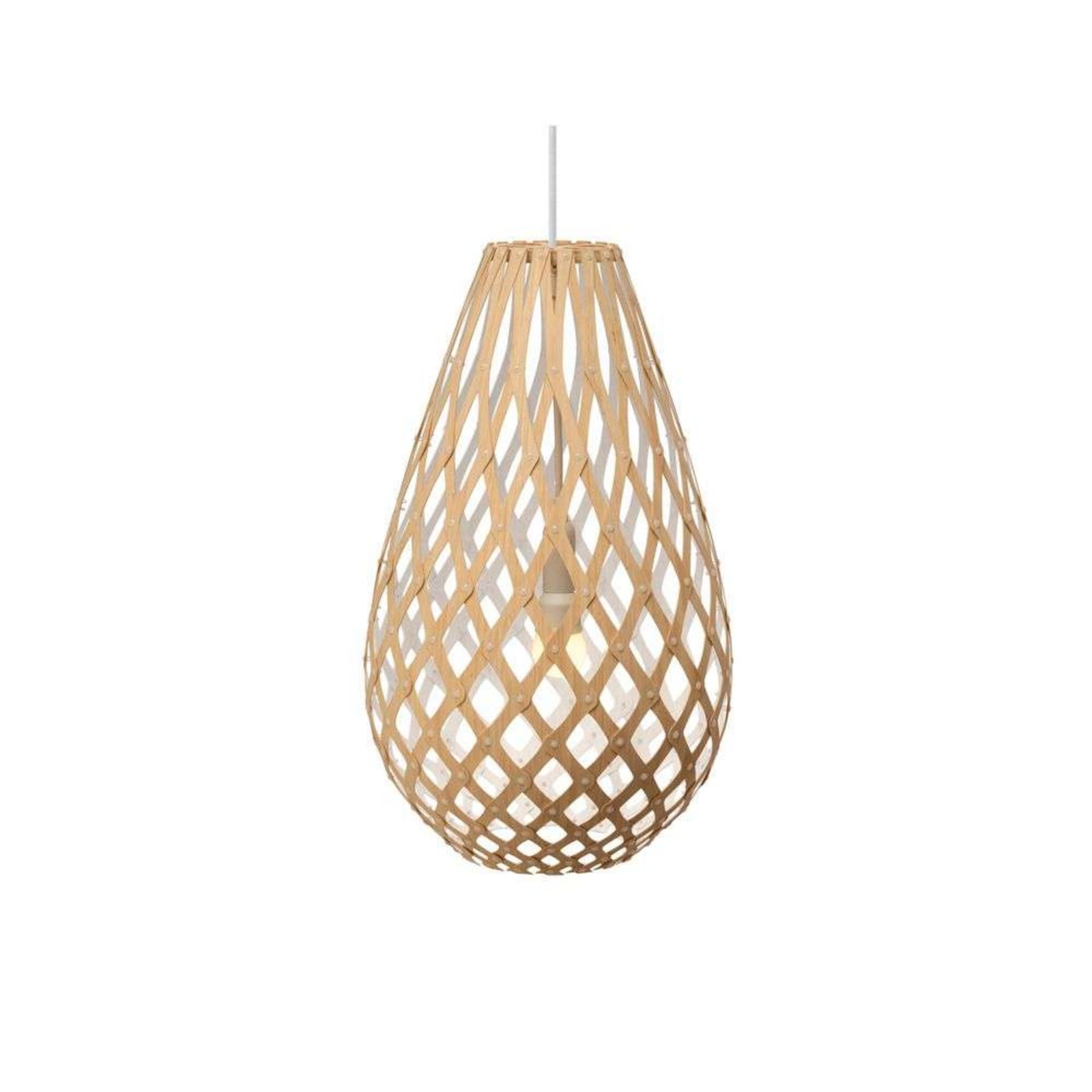 Koura Pendelleuchte H50 Weiß 1 Seite david trubridge - Wohnzimmer - Bambus