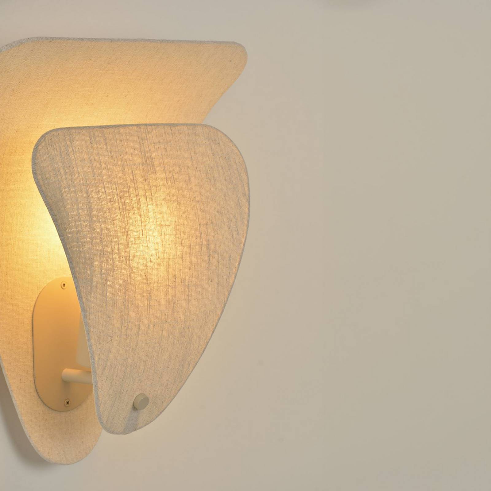 MARKET SET Lampa ścienna Coquillage, kremowa, 33 cm, len