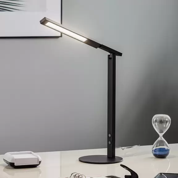 Lampenwelt LED-Schreibtischleuchte Ideal mit Dimmer, schwarz