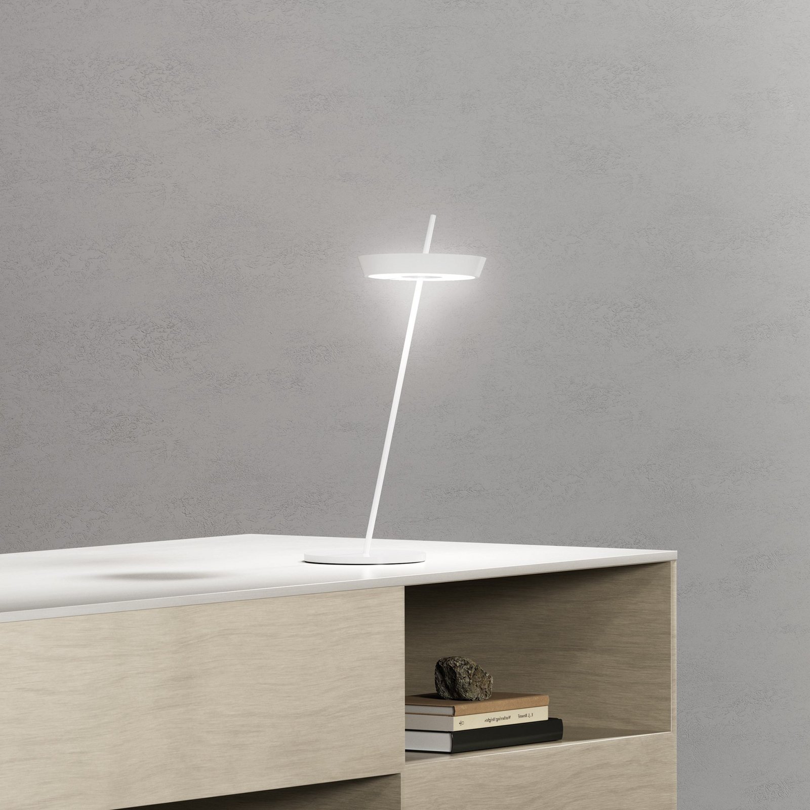 LED-Akku-Tischlampe Mahina, weiß, Höhe 36 cm, Metall, CCT