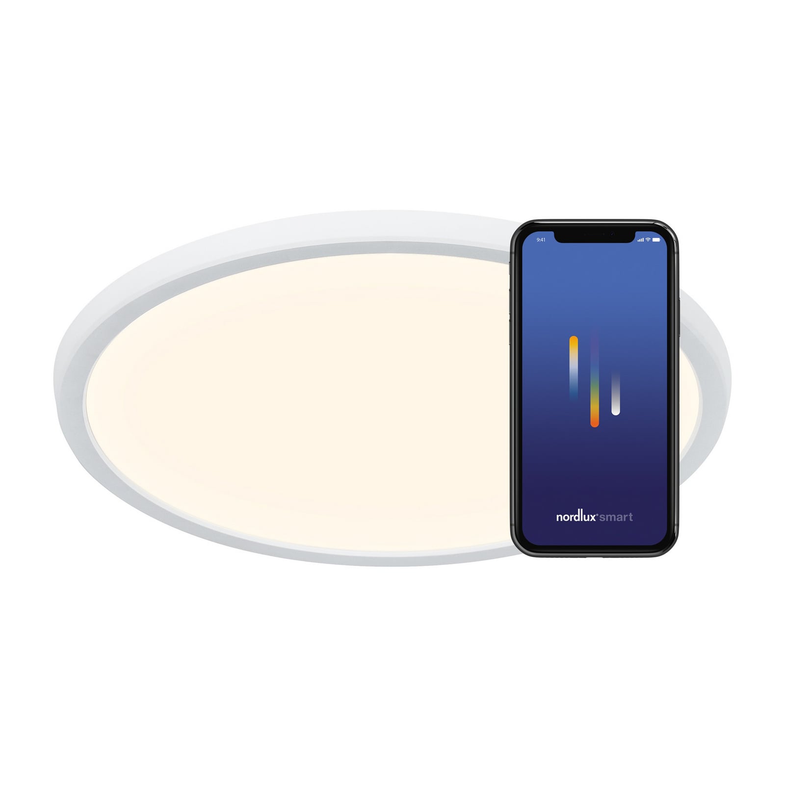 LED-Deckenleuchte Oja Smart, weiß, Ø 60 cm LED-Deckenleuchte Oja Smart, weiß, Ø 60 cm
