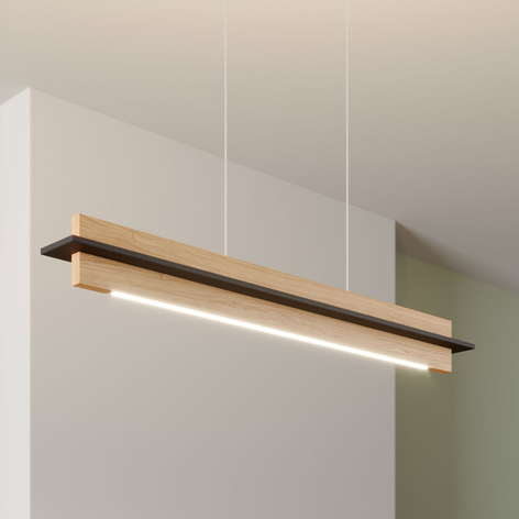 Rothfels Lexa LED-Pendellampe, eiche/schwarz 78 cm