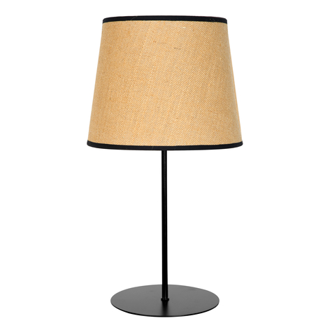 Tischleuchte Jute&black, naturbraun, Höhe 50cm