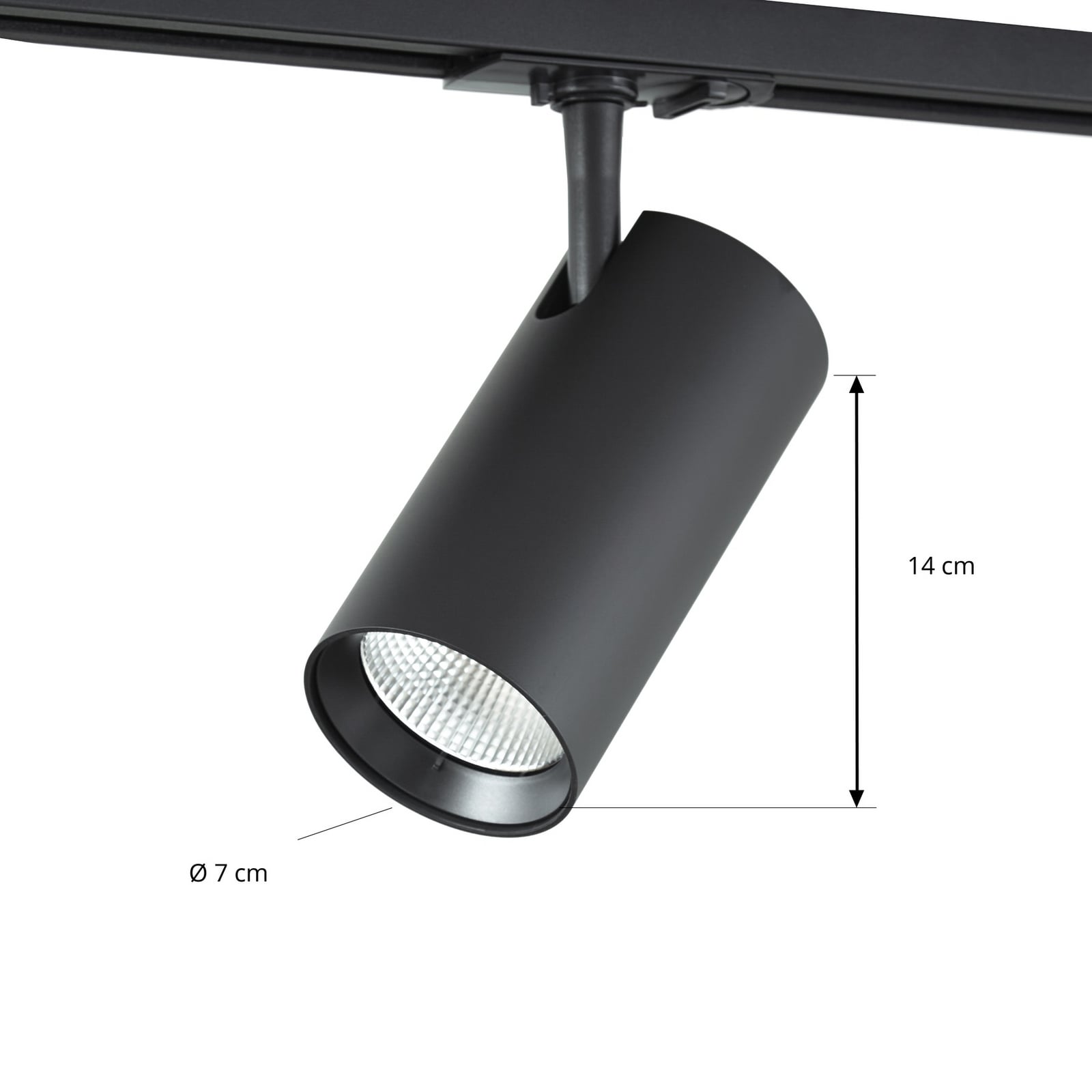 Lindby LED-skinnespot Linaro, sort, Ø 7 cm, aluminium, CCT