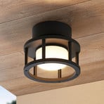 Lucande outdoor ceiling light Berenike, Ø 17 cm, grey, GX53