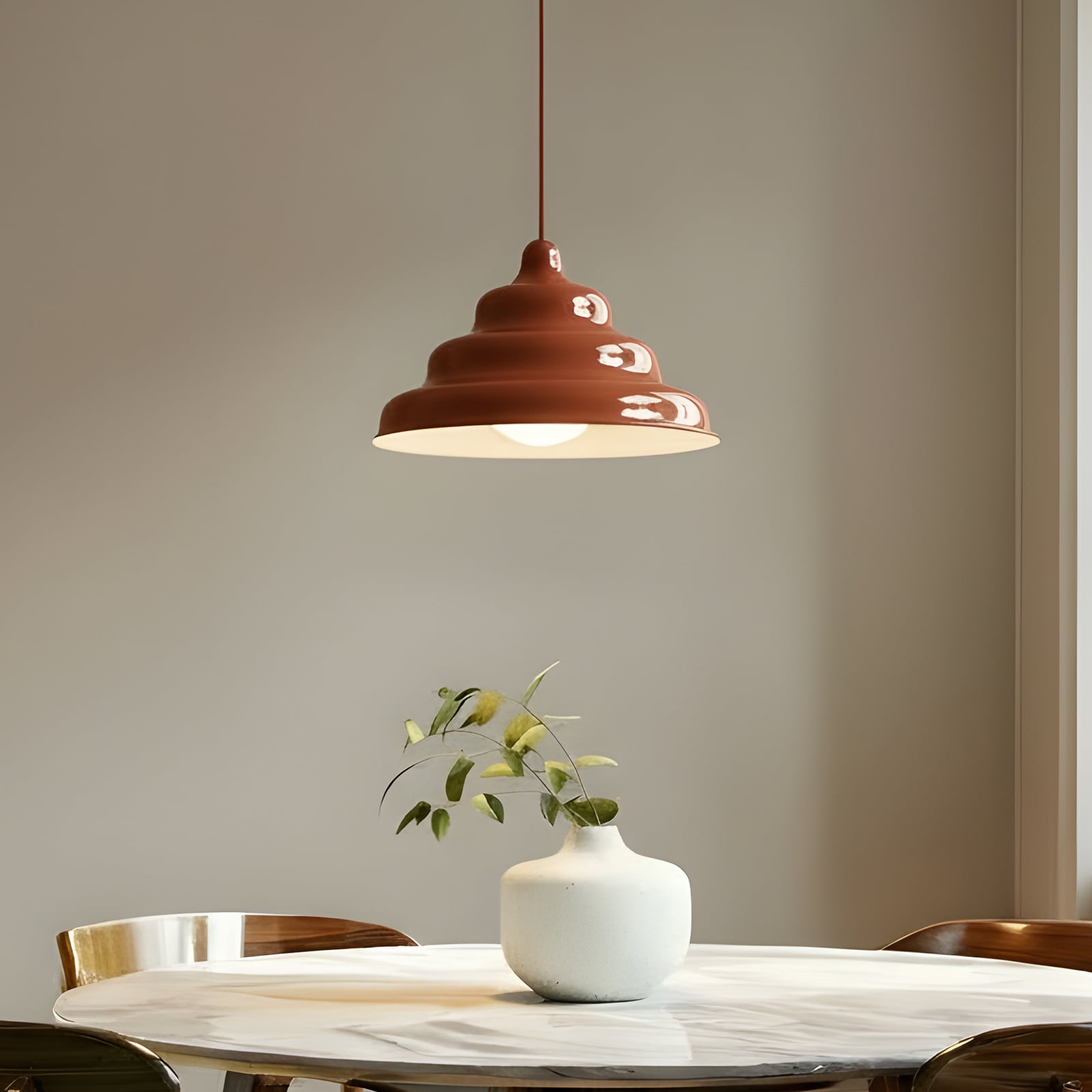 Suspension Fala, rouge, Ø 23 cm, verre - ALDEX