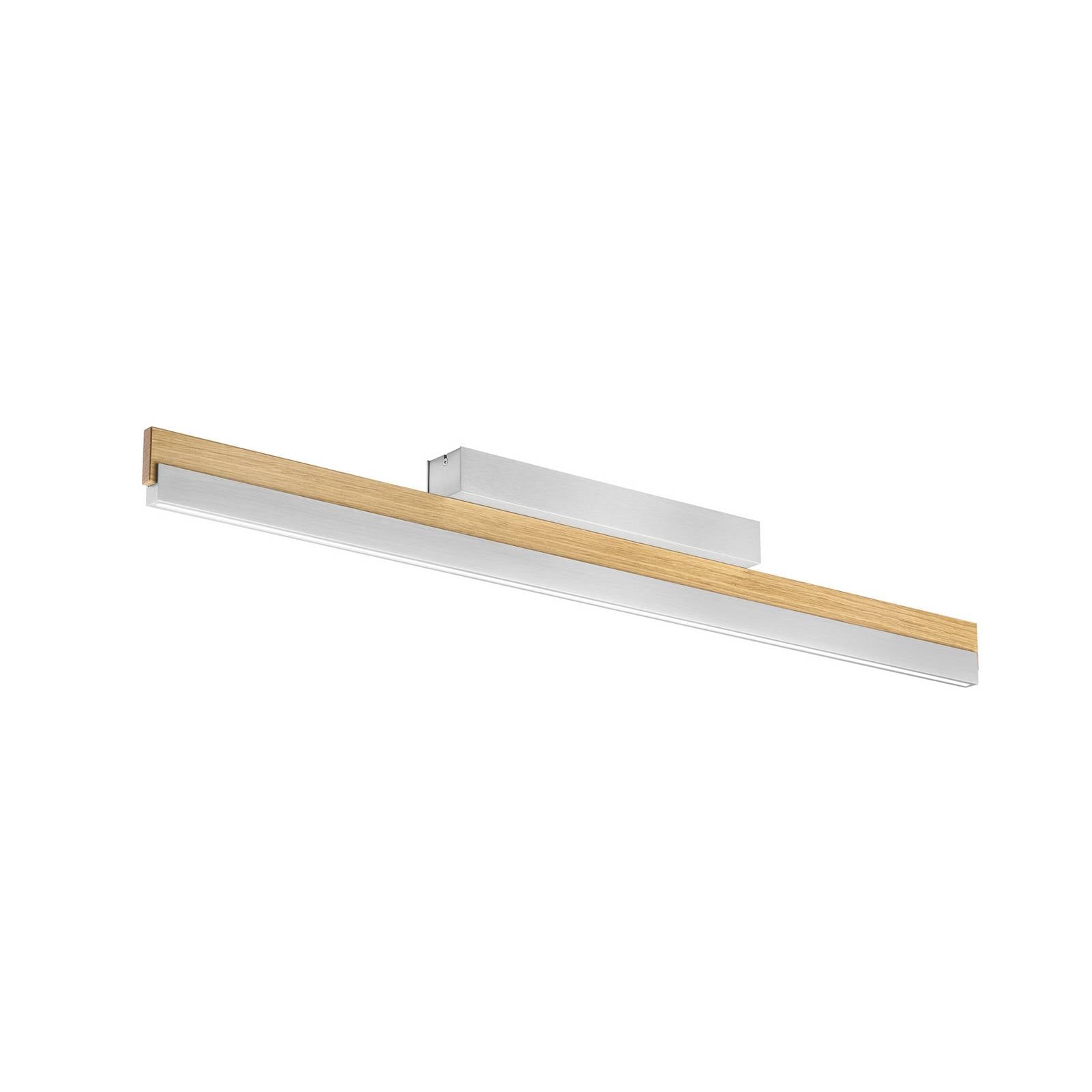 Quitani LED-Deckenleuchte Keijo, nickel/eiche