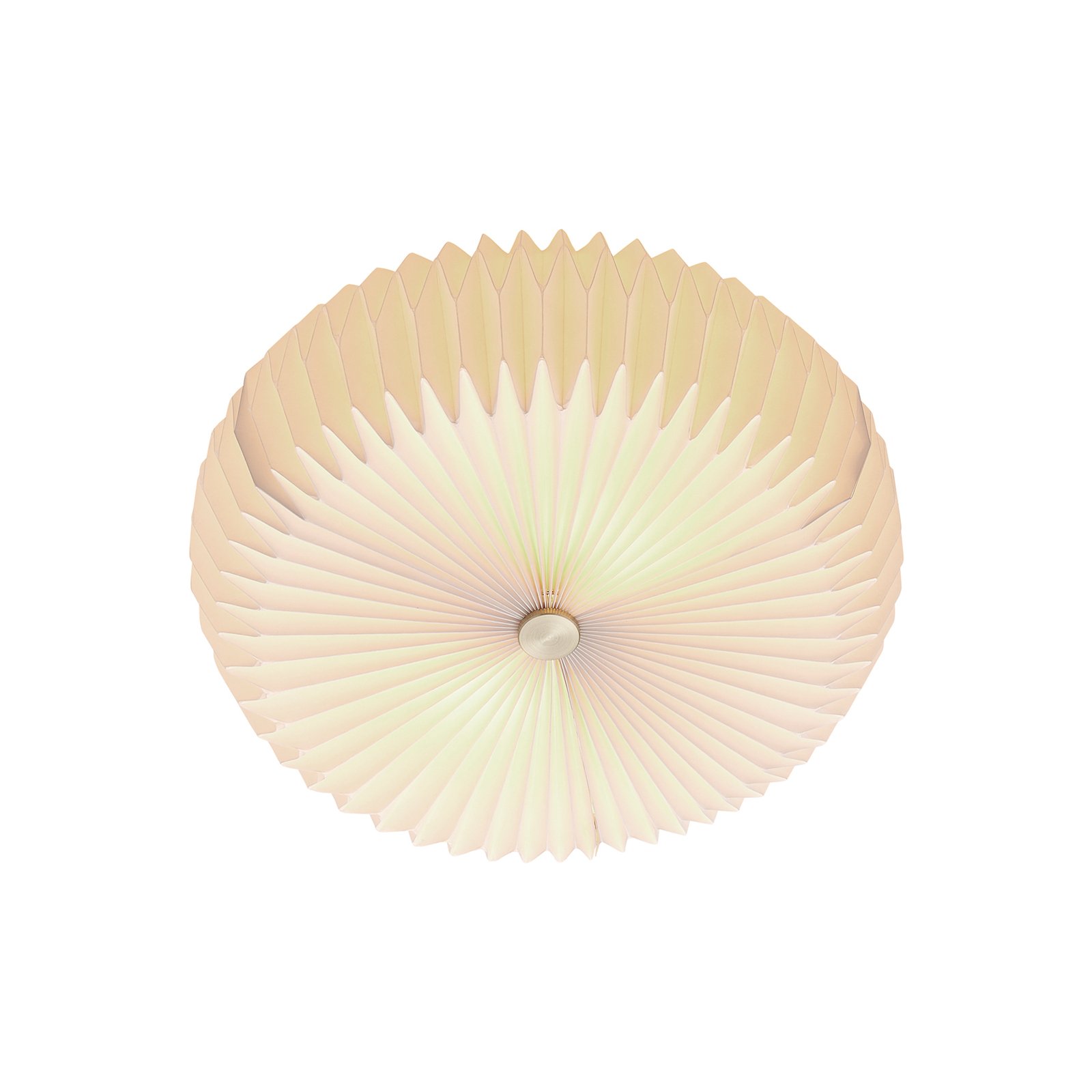 Belloy 40 ceiling light, pleated paper shade, white