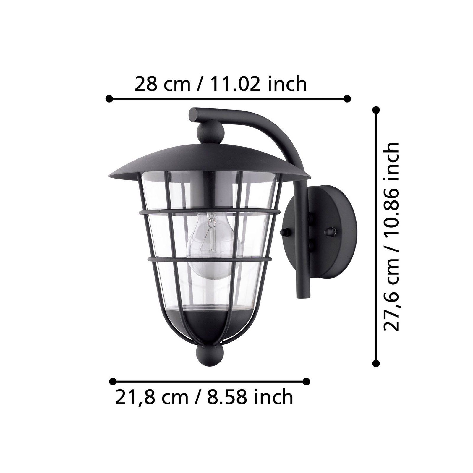 Venkovní nástěnné světlo Pulfero, černá, dolů