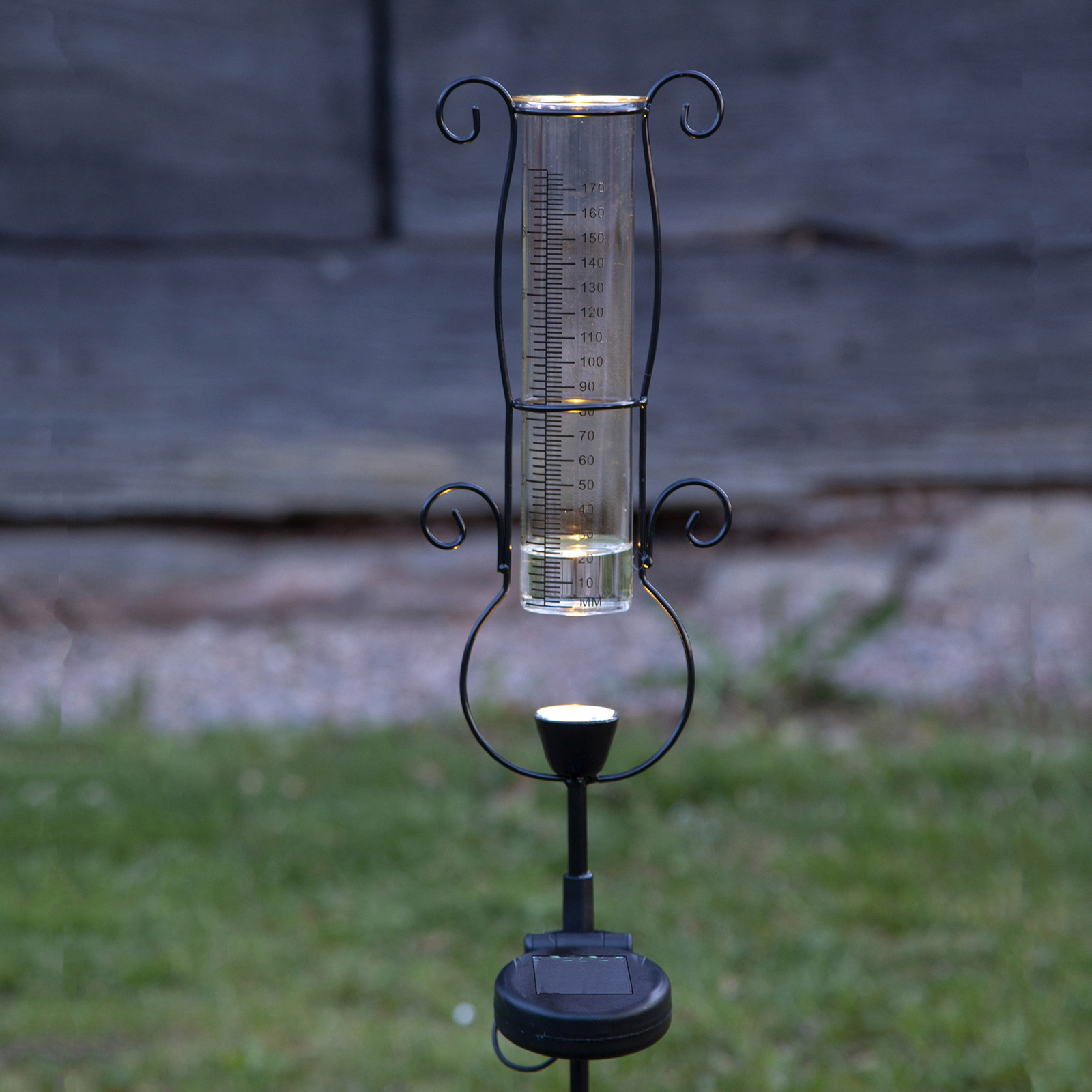 rain gauge with solar light