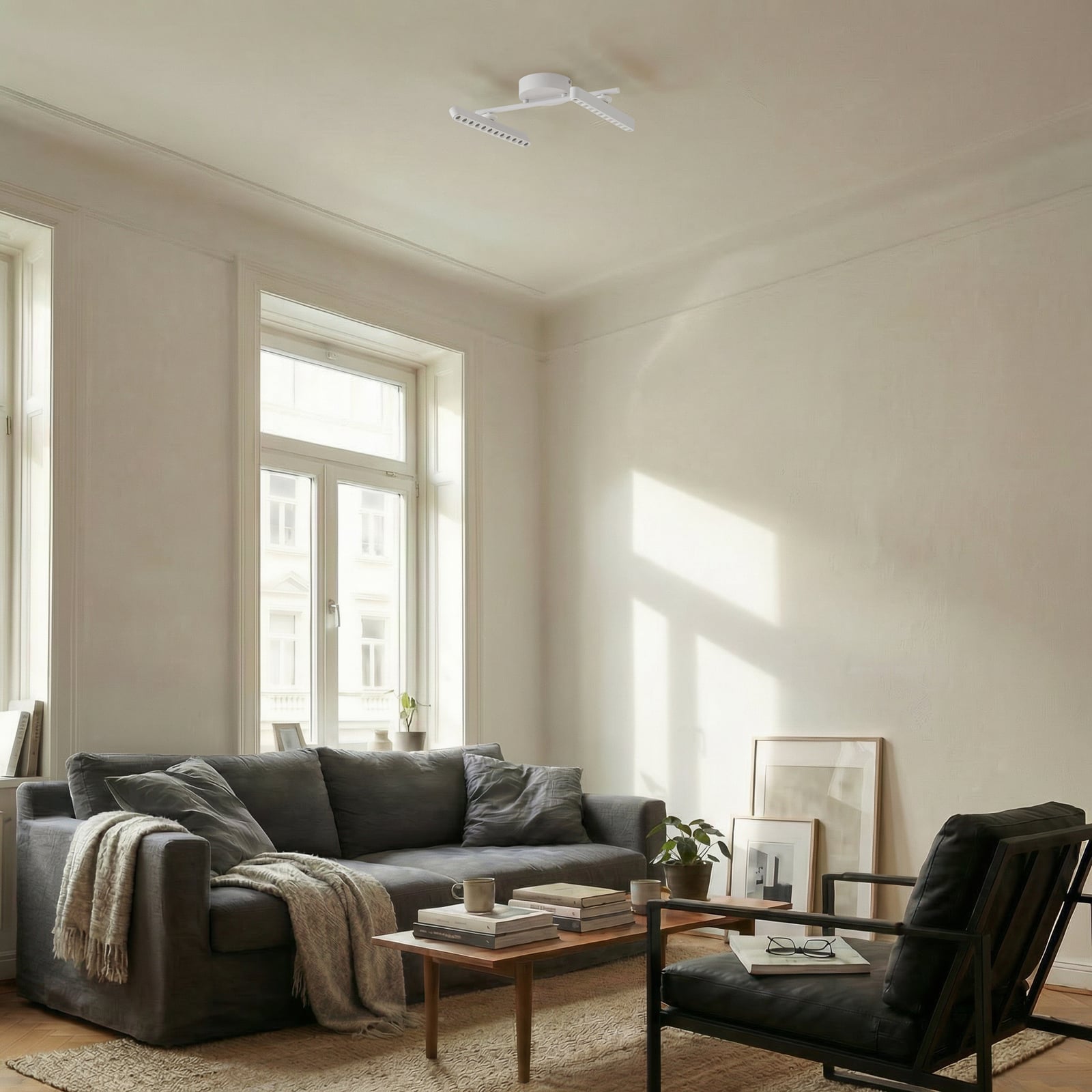 Lindby LED reflektor Eldrin, bílý, 2 světla, světelné body