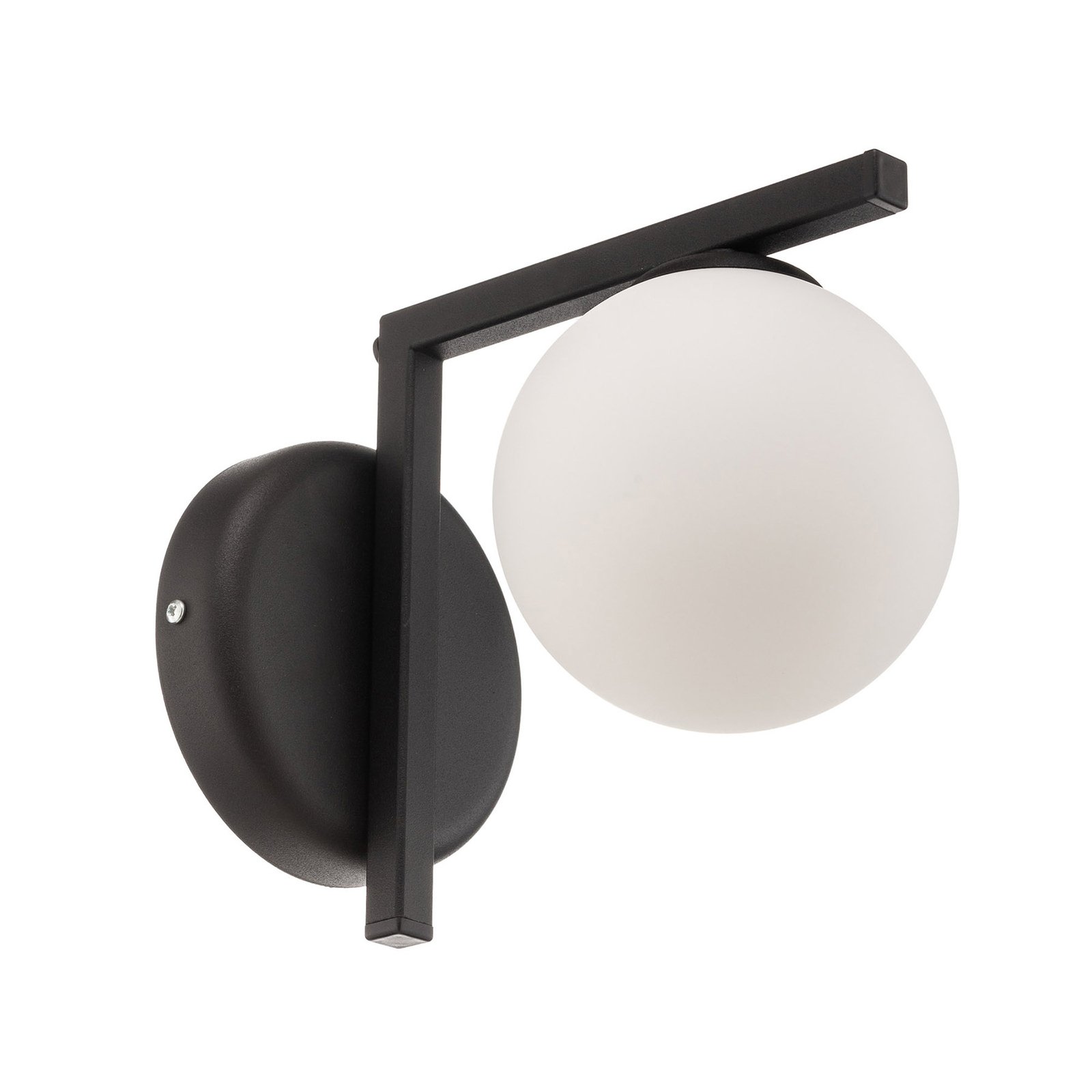 Lámpara de pared Zac con pantalla esférica, negro