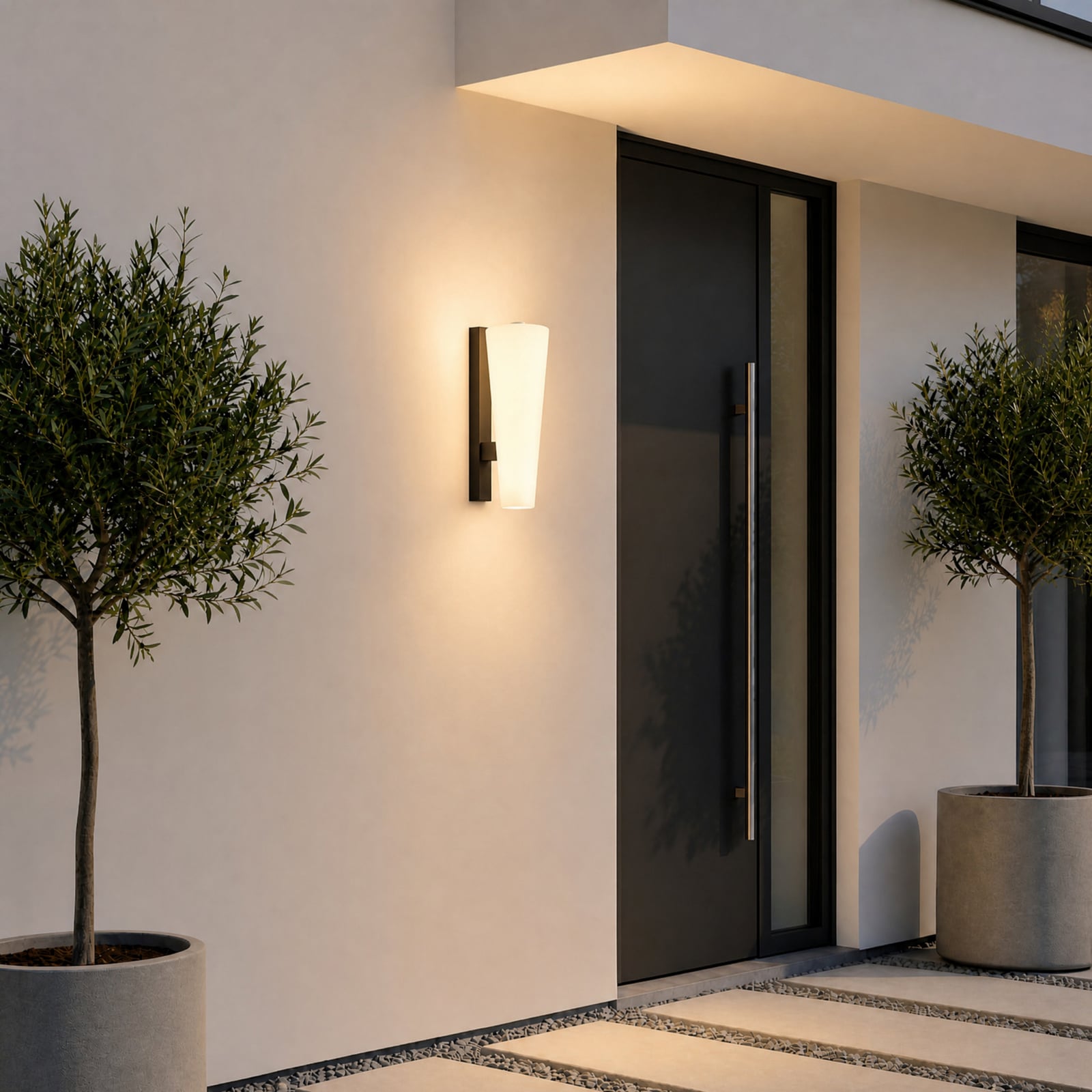 Aplique LED para exterior Lucande Jovra, negro, altura 32 cm Aplique LED para exterior Lucande Jovra, negro, altura 32 cm