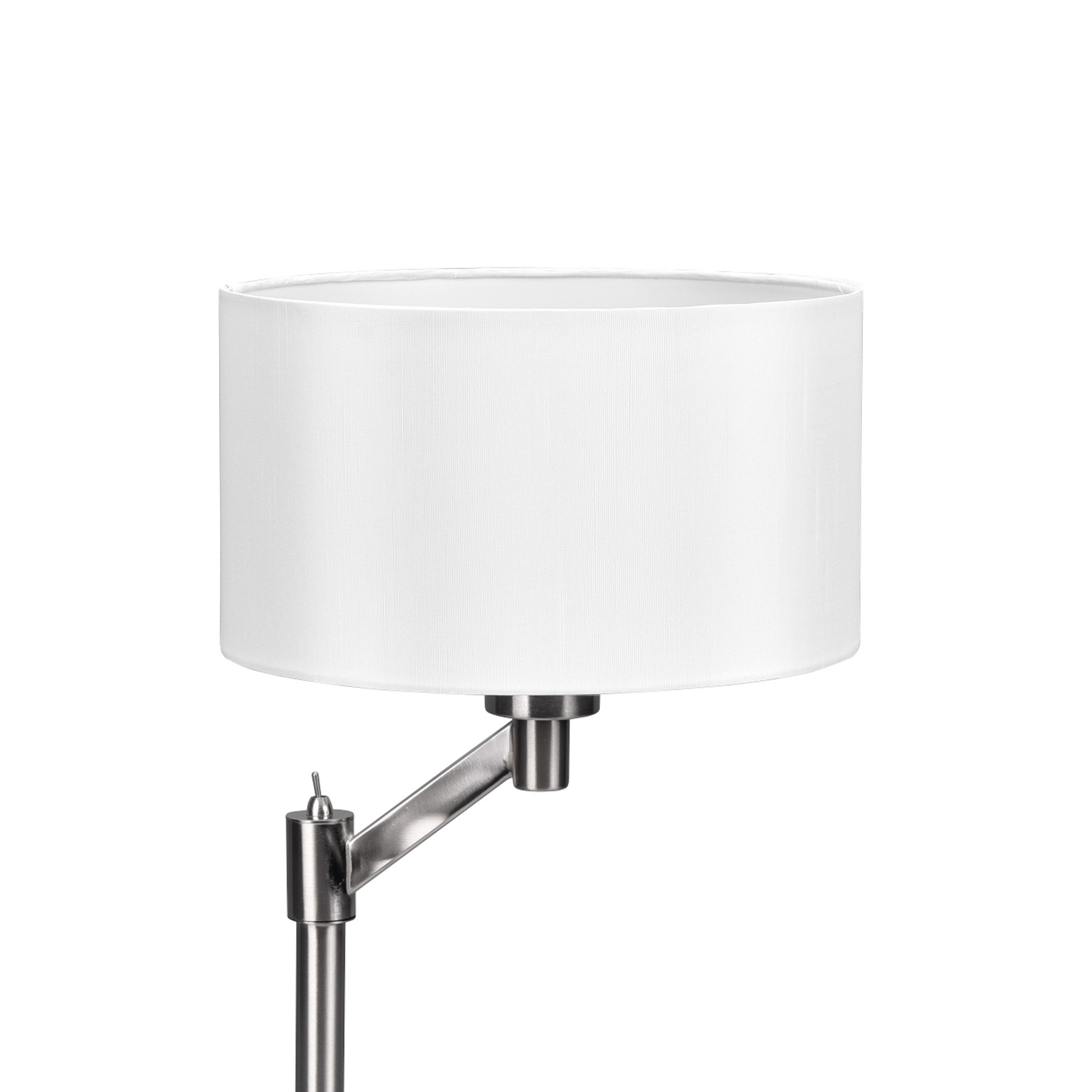 Lámpara de mesa Cassio con pantalla de tela, níquel
