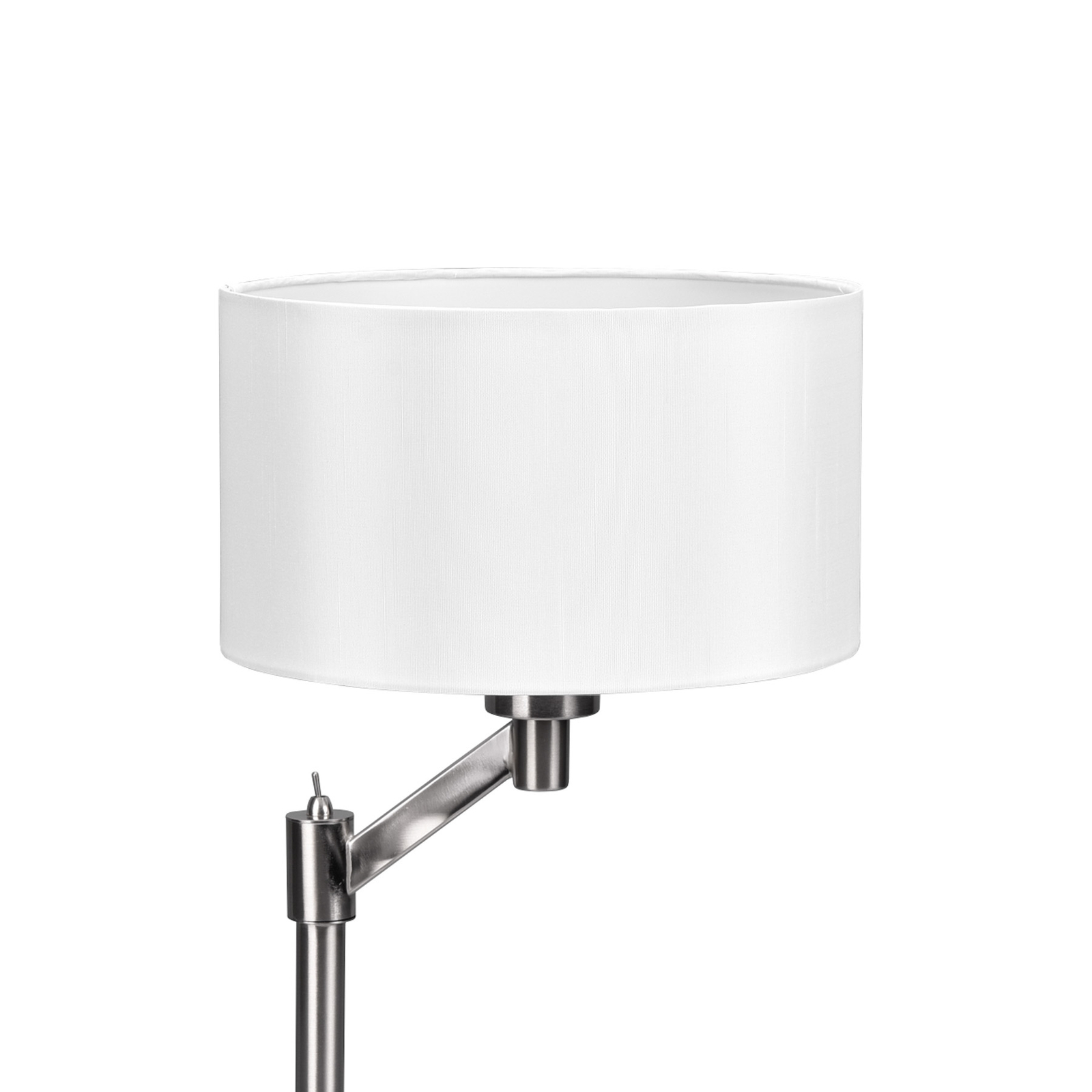 Lampe à poser Cassio avec abat-jour en tissu, nickel