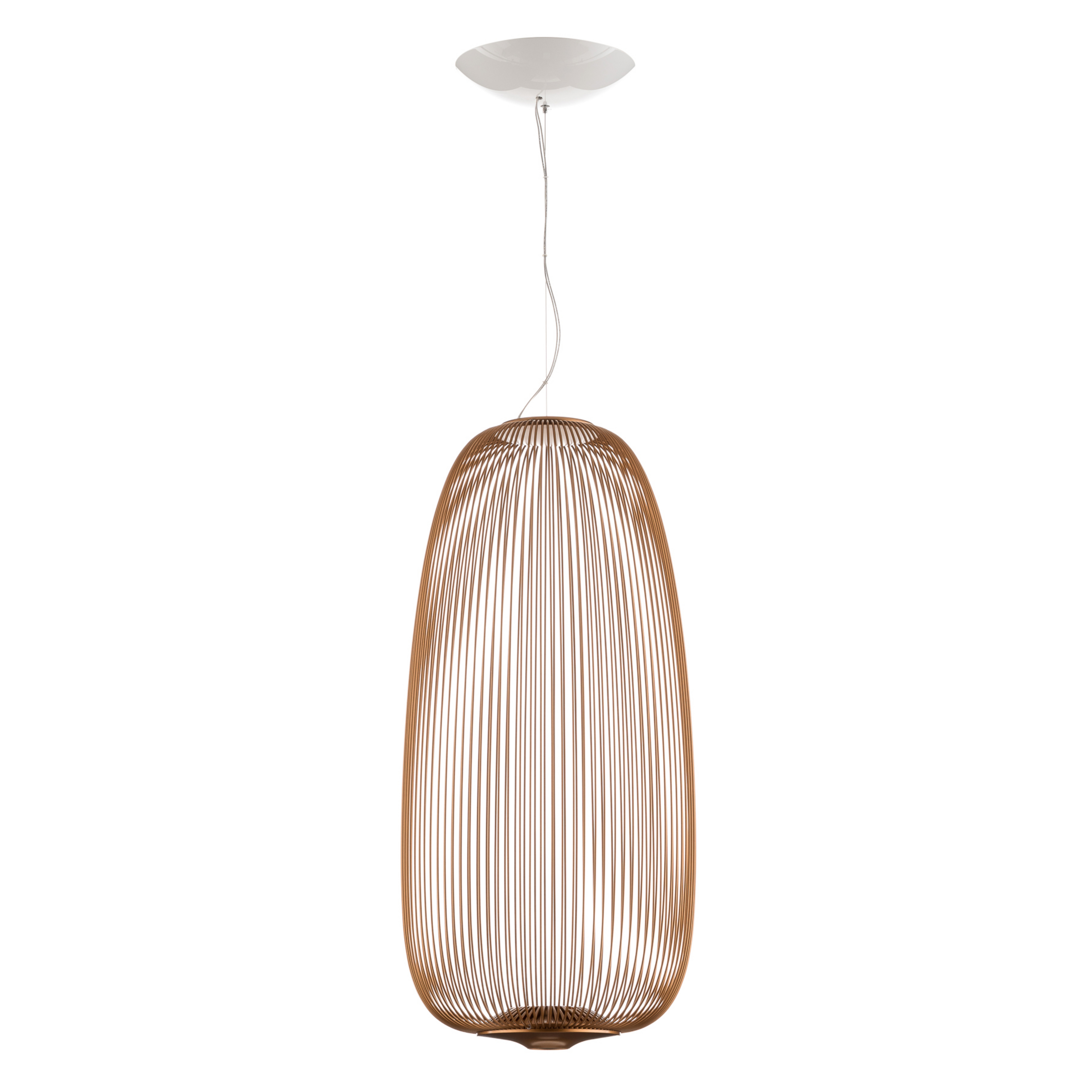 Spokes 1 LED hanging light, dimmable, copper - Foscarini
