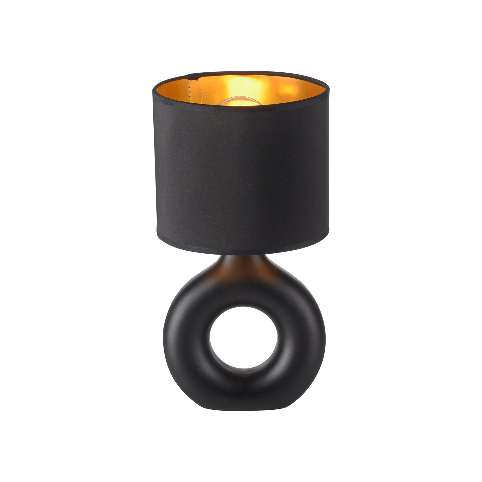JUST LIGHT. Lámpara de mesa Carara, base de cerámica, negro