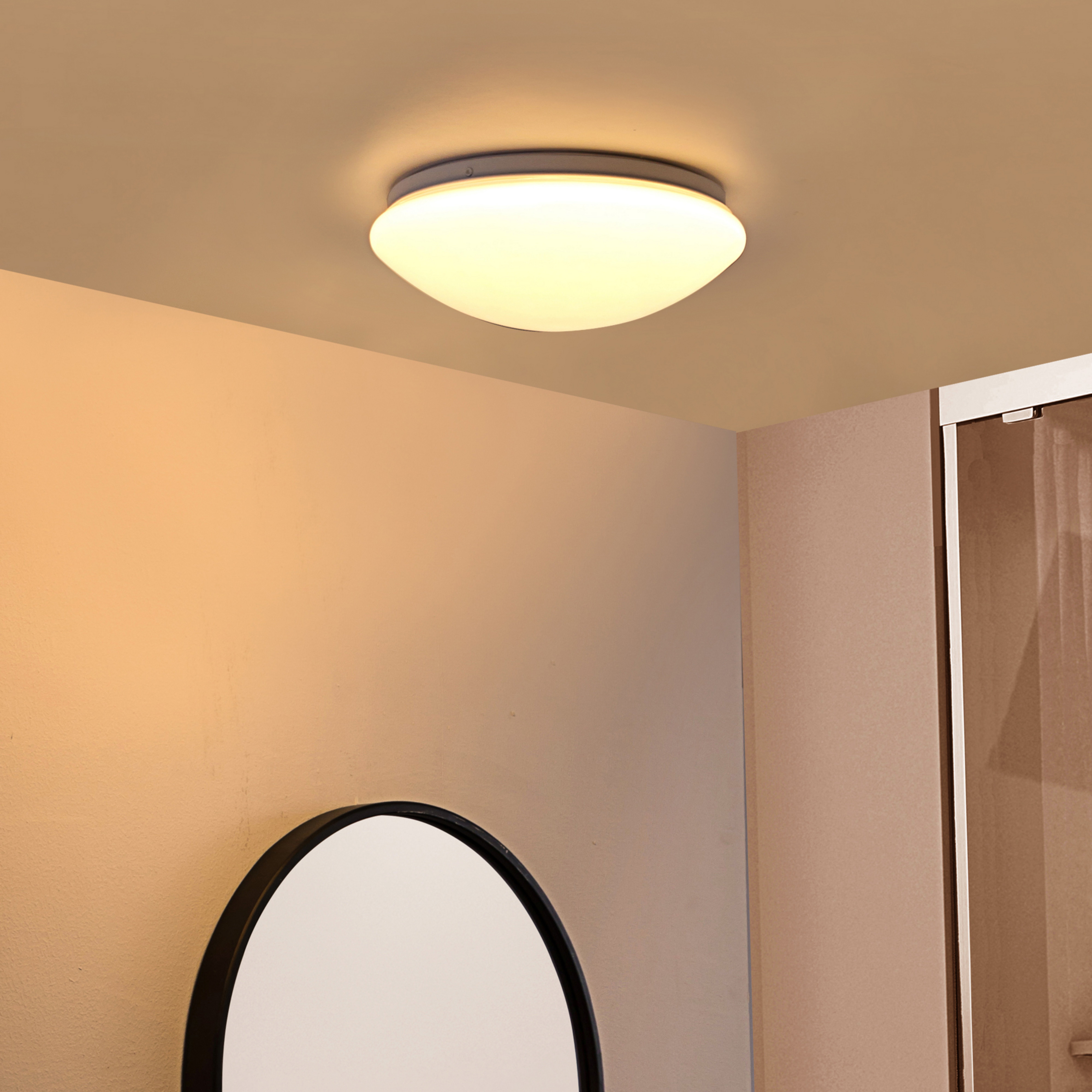 Lindby LED φωτιστικό οροφής Emeryn, CCT, dimmable, λευκό, Ø 28 cm