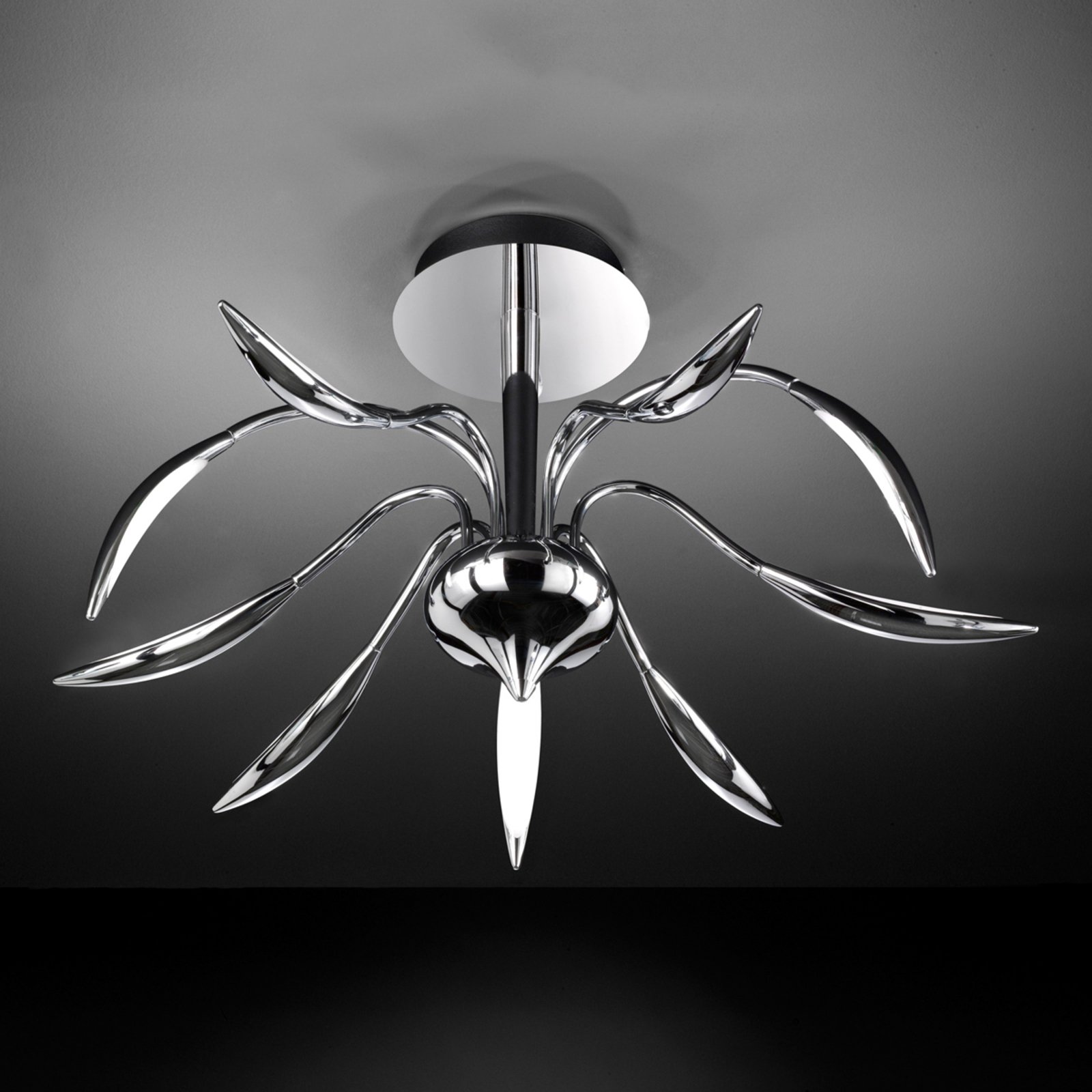 Wofi 9-bulb Hampton LED ceiling light - dimmable, for Living / Dining Room, metal, 6.5 W, energy efficiency: A+, H: 41 cm