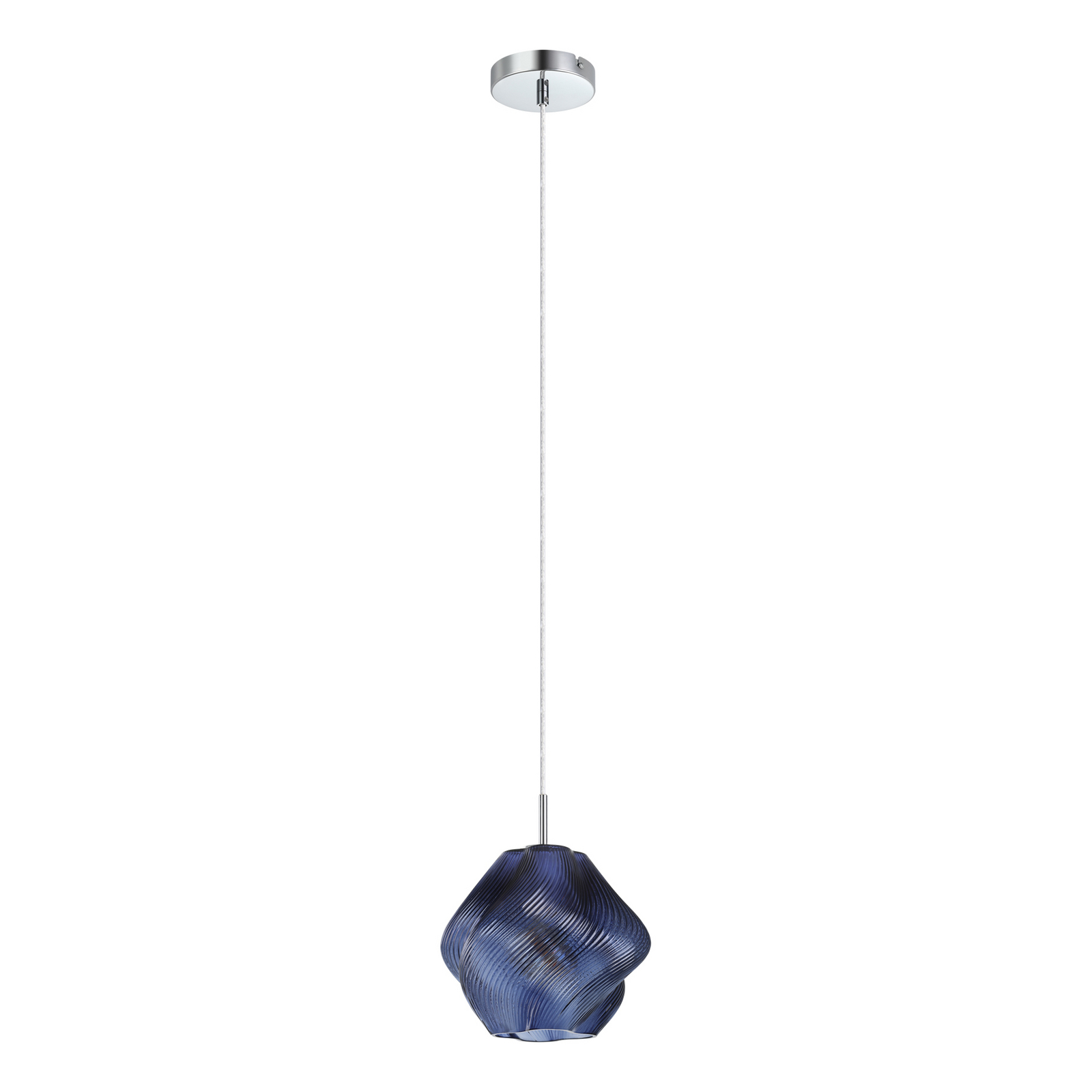Suspension Meliciano, bleue, verre, Ø 22 cm, E27