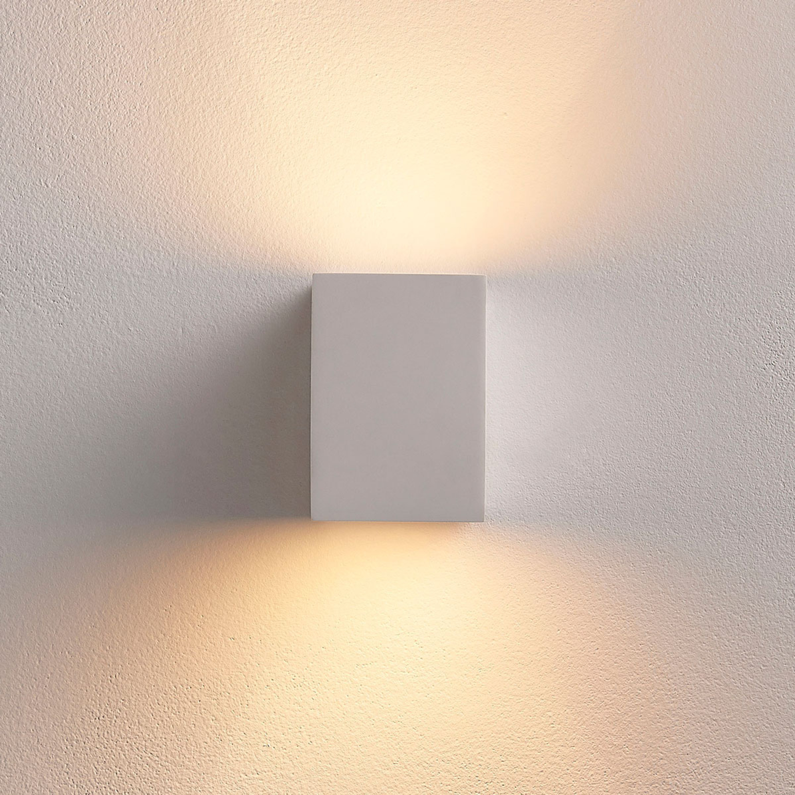 LED-Wandlampe Jannes Eckig Licht Oben Unten Weiß Gips Lampenwelt Leuchte Flur 