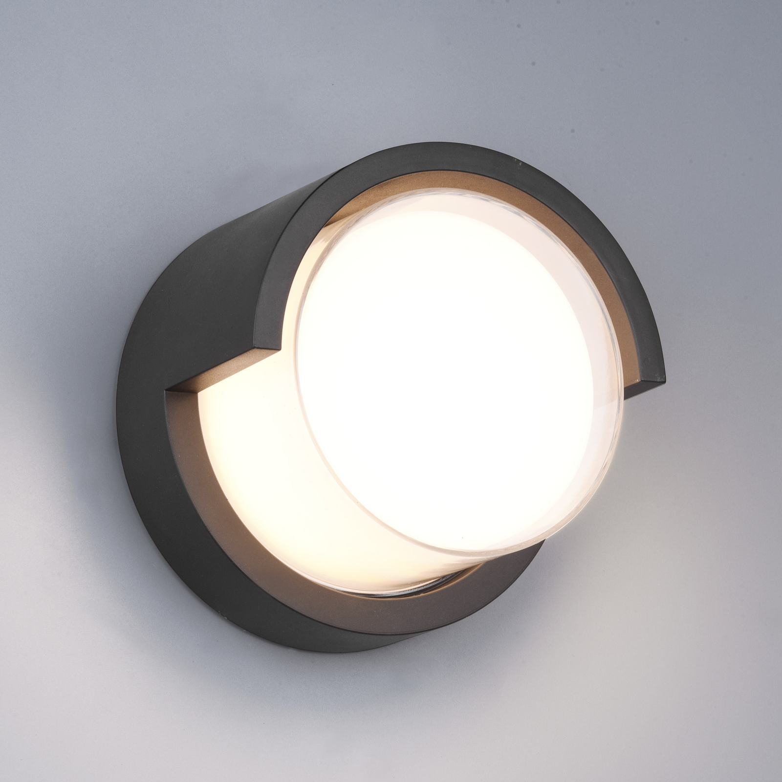 Puno LED outdoor wall light, IP54, round