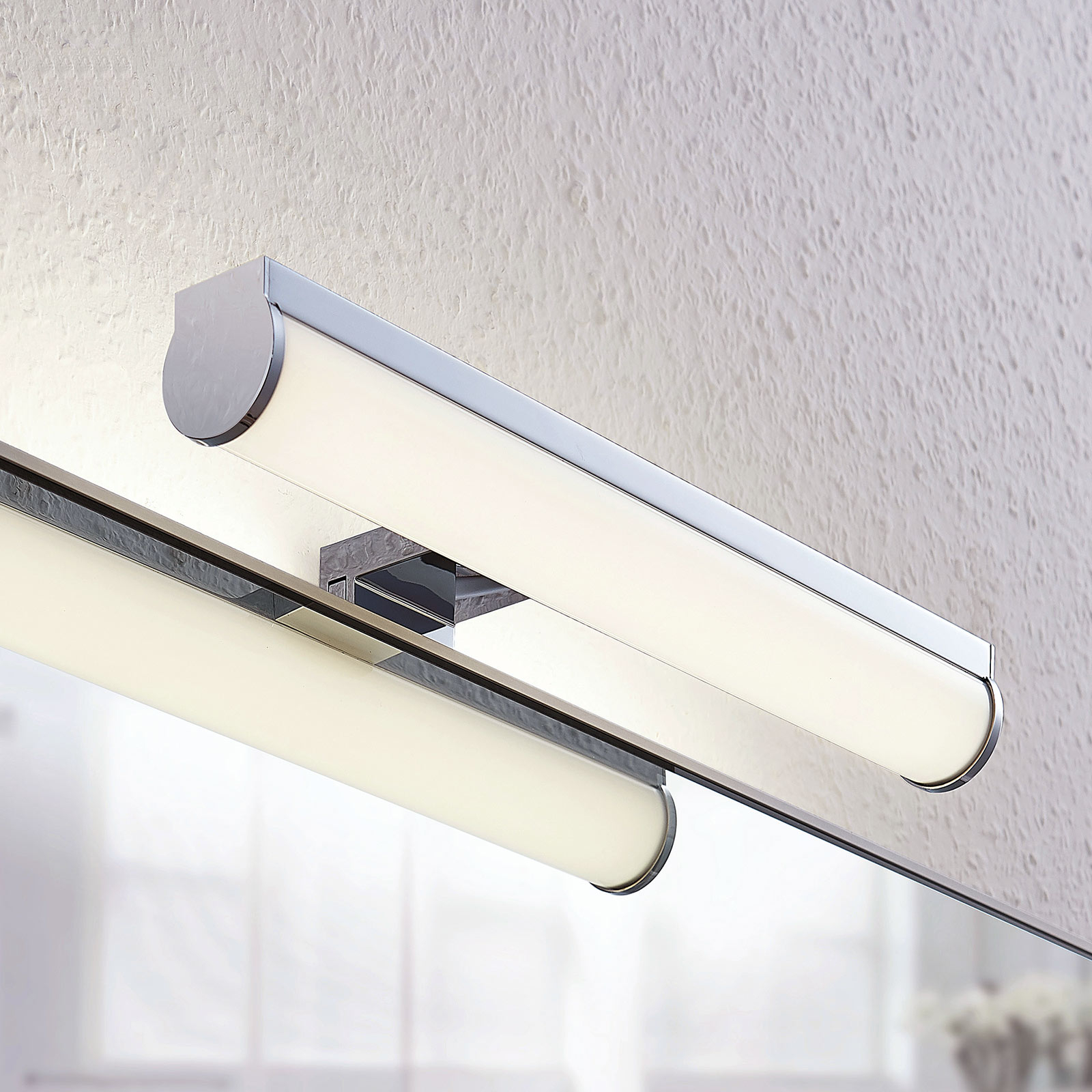 Lindby Irmena LED bathroom mirror light, 30 cm, for Bathroom, aluminium, plastic, 5 W, energy efficiency: A+, W: 30 cm, H: 4 cm