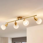 Lindby ceiling lamp Elaina, 70cm, 4-bulb, brass, glass, E14