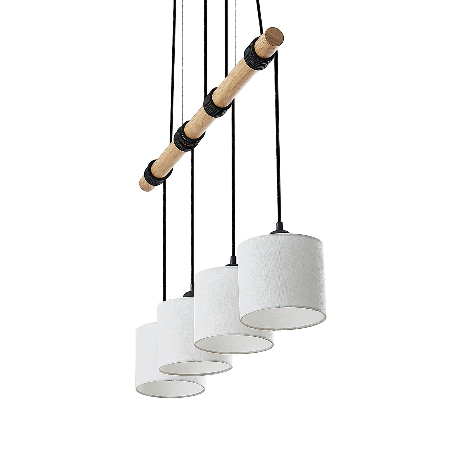 Lindby Vannis hanglamp met textielkappen