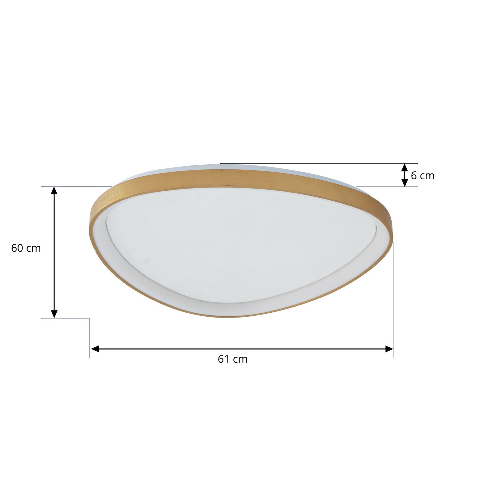 Asken LED stropní svítidlo, zlaté, 61 cm, stmívatelné, CCT - Lucande