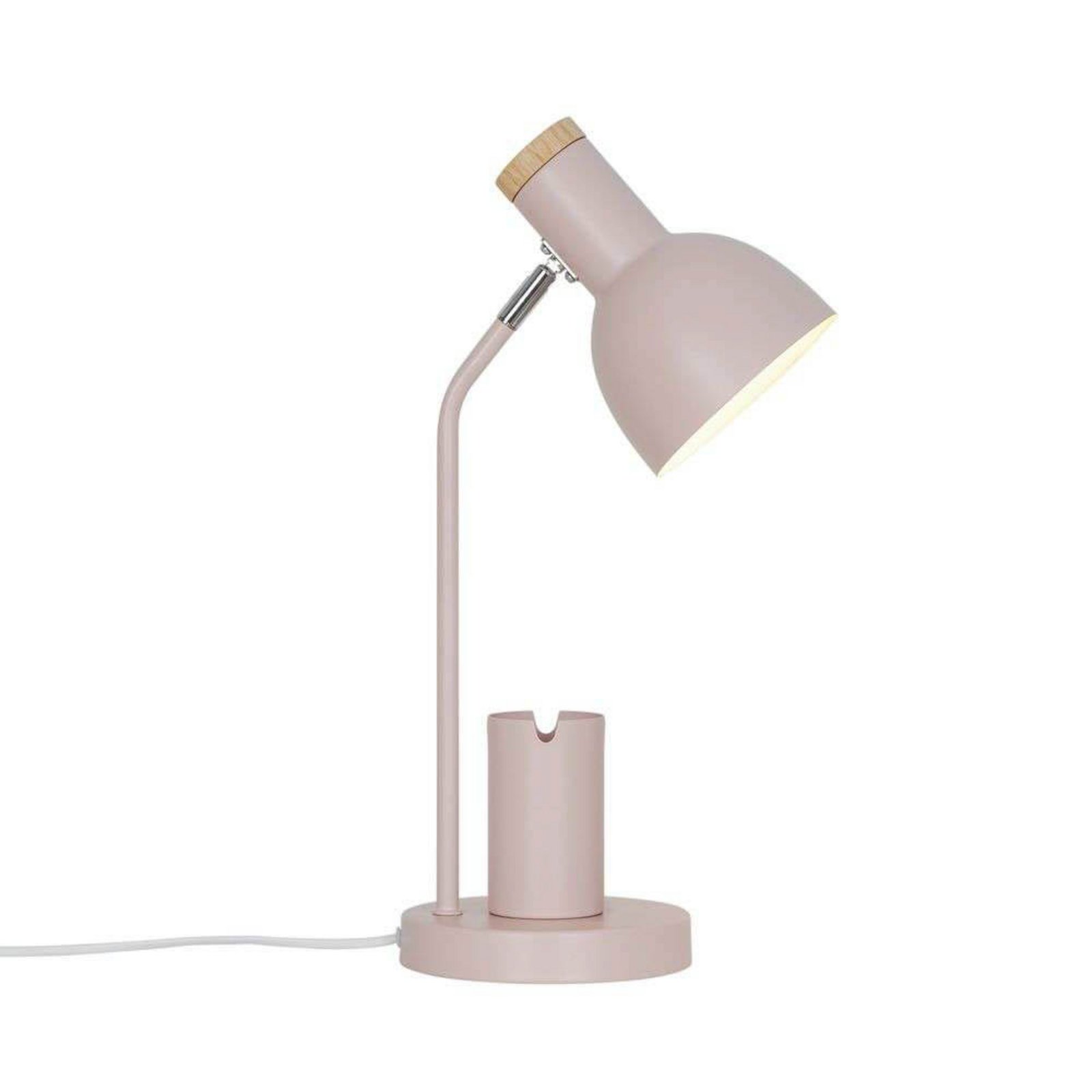 Stolna lampa Devone, prašnjavo ružičasta, visina 43 cm, metalna