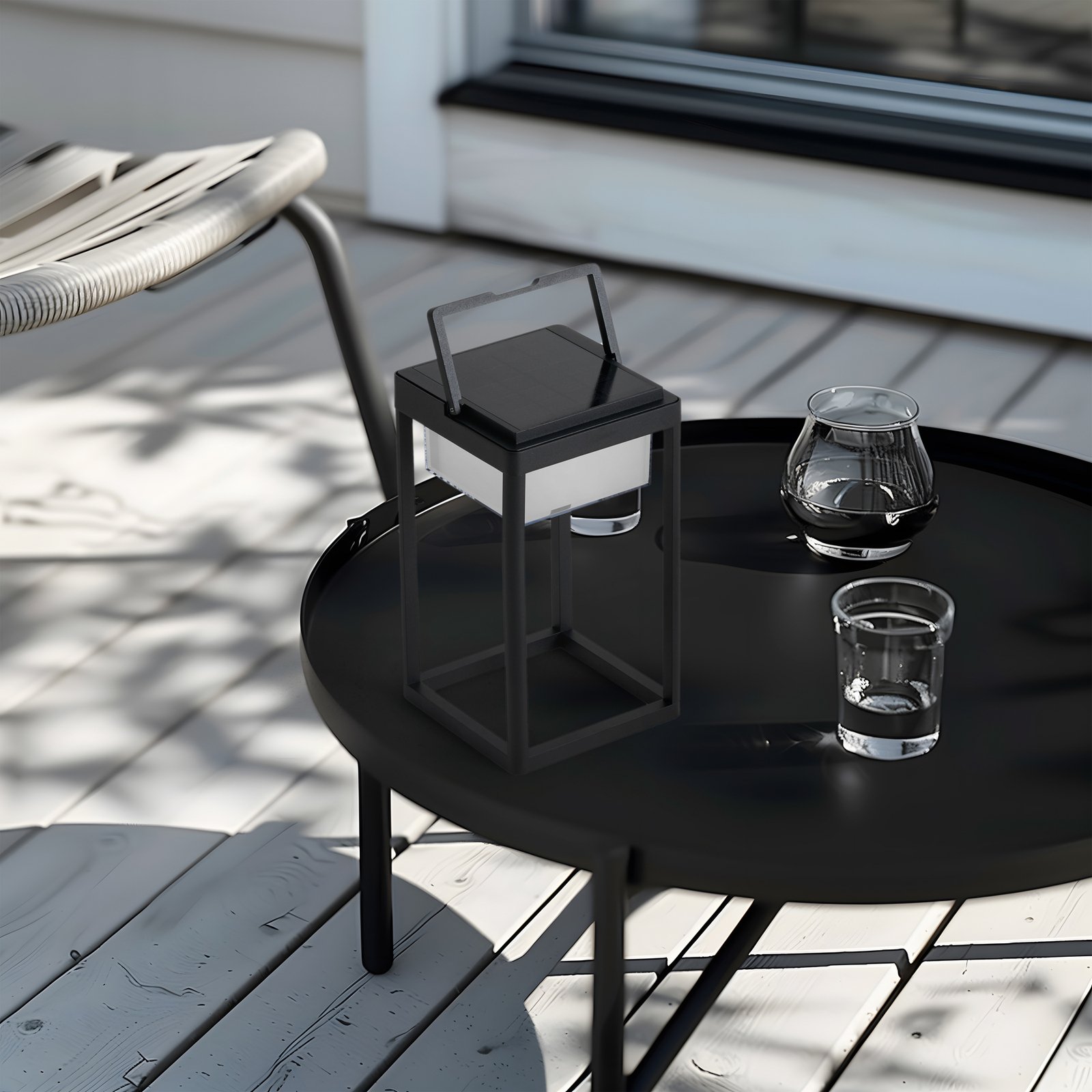 Tilena Square Célula solar Candeeiro de mesa Preto - Lucande