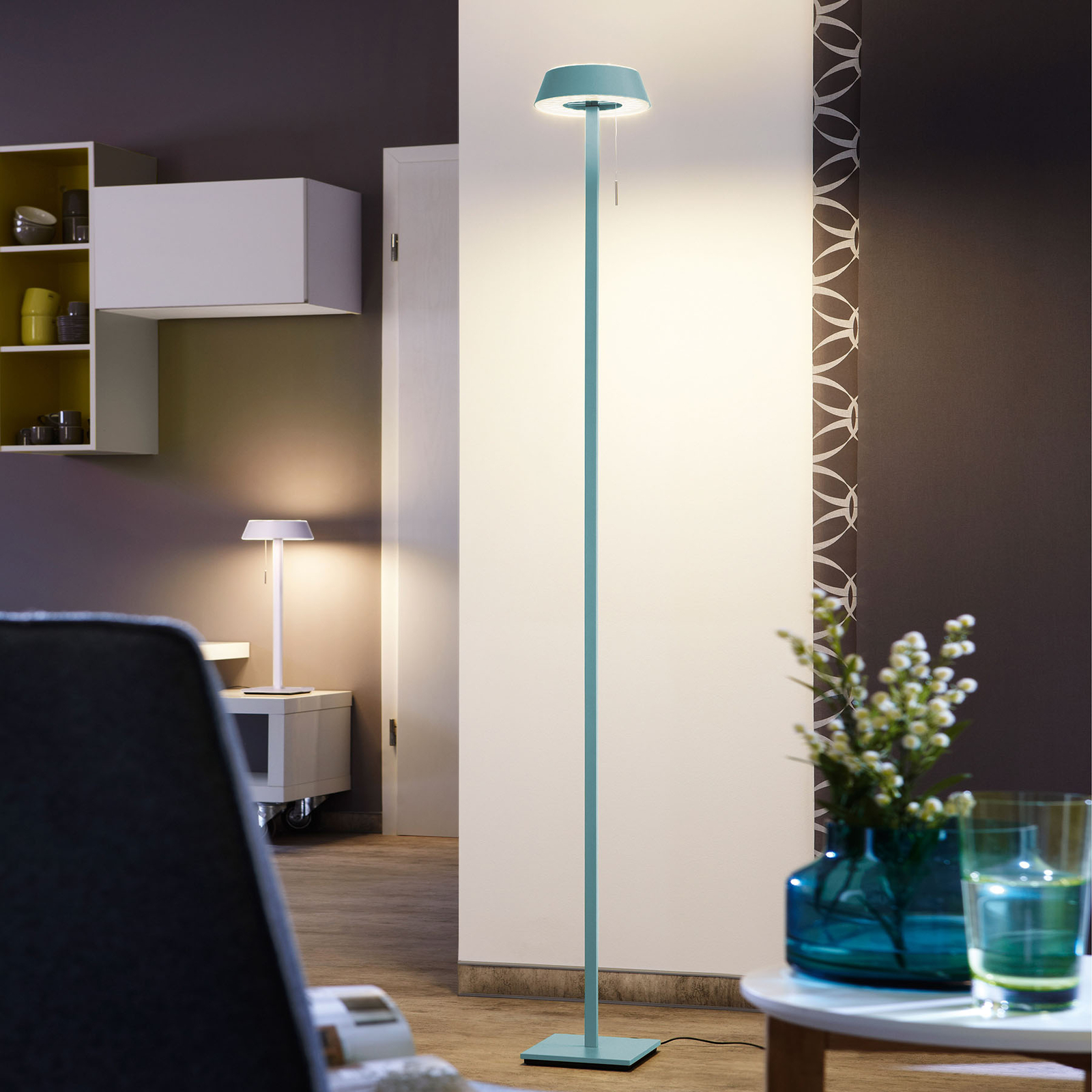 Lampada LED da pavimento Oligo Glance con interruttore a strappo