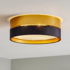 Stropné svietidlo Hilton, čierne/zlaté, Ø 45 cm