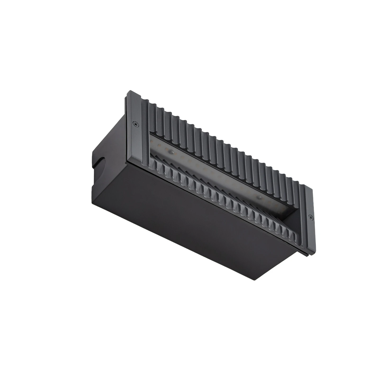 Lucande LED beépíthető fali lámpa Tavion, 25 cm, antracit, IP65